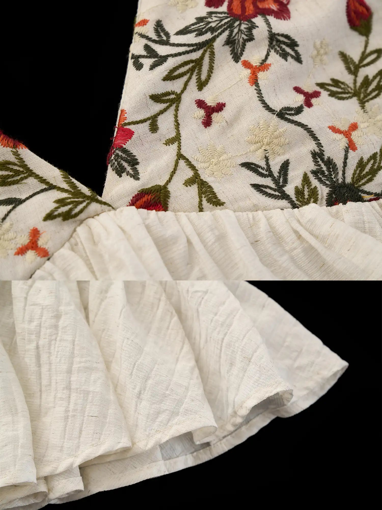 MAMC Floral Embroidered Flyaway Ruffle Babydoll Top | Canton Collective