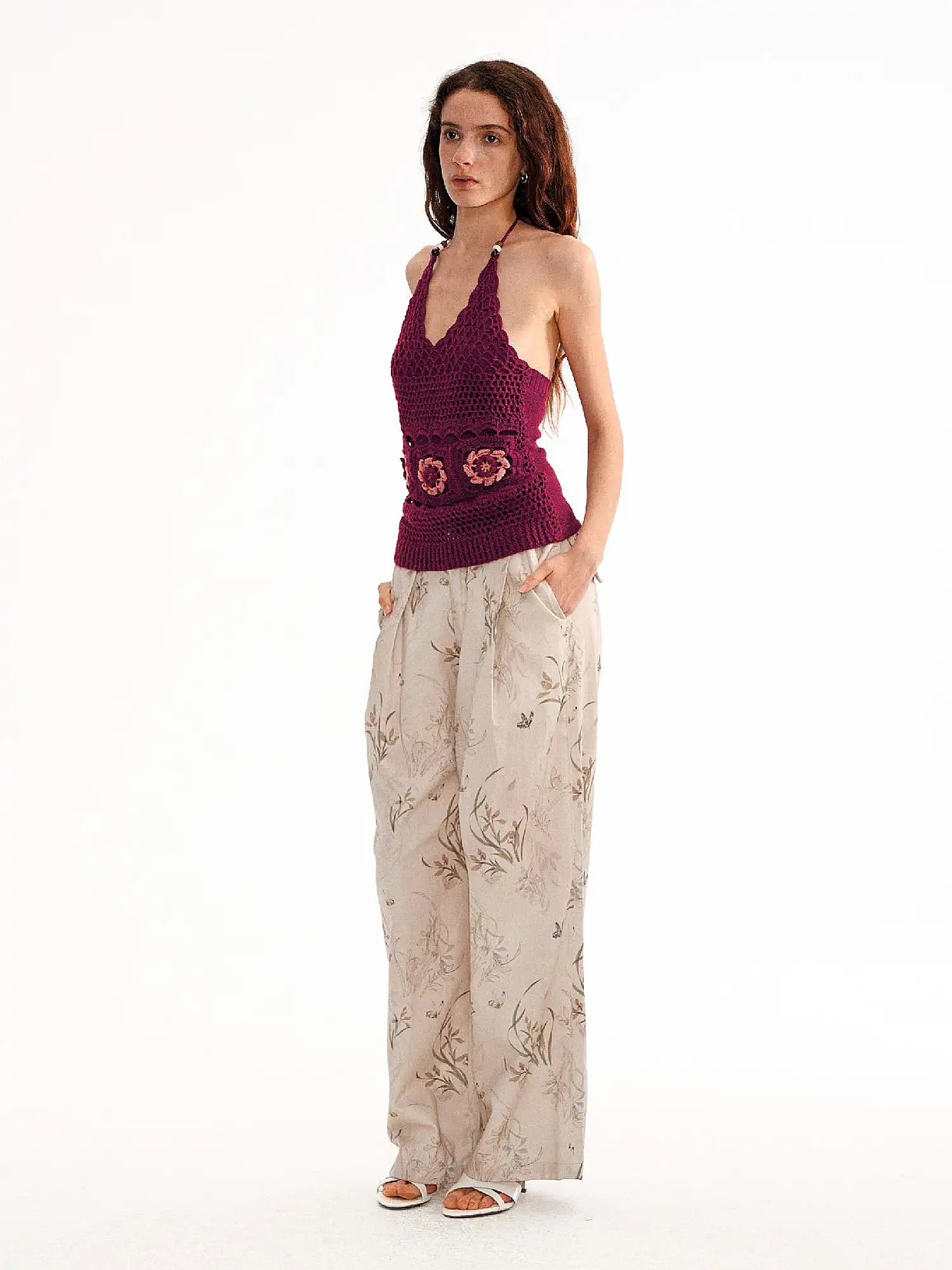 Muse Naps Floral Granny Square Crochet Halter Top | Canton Collective