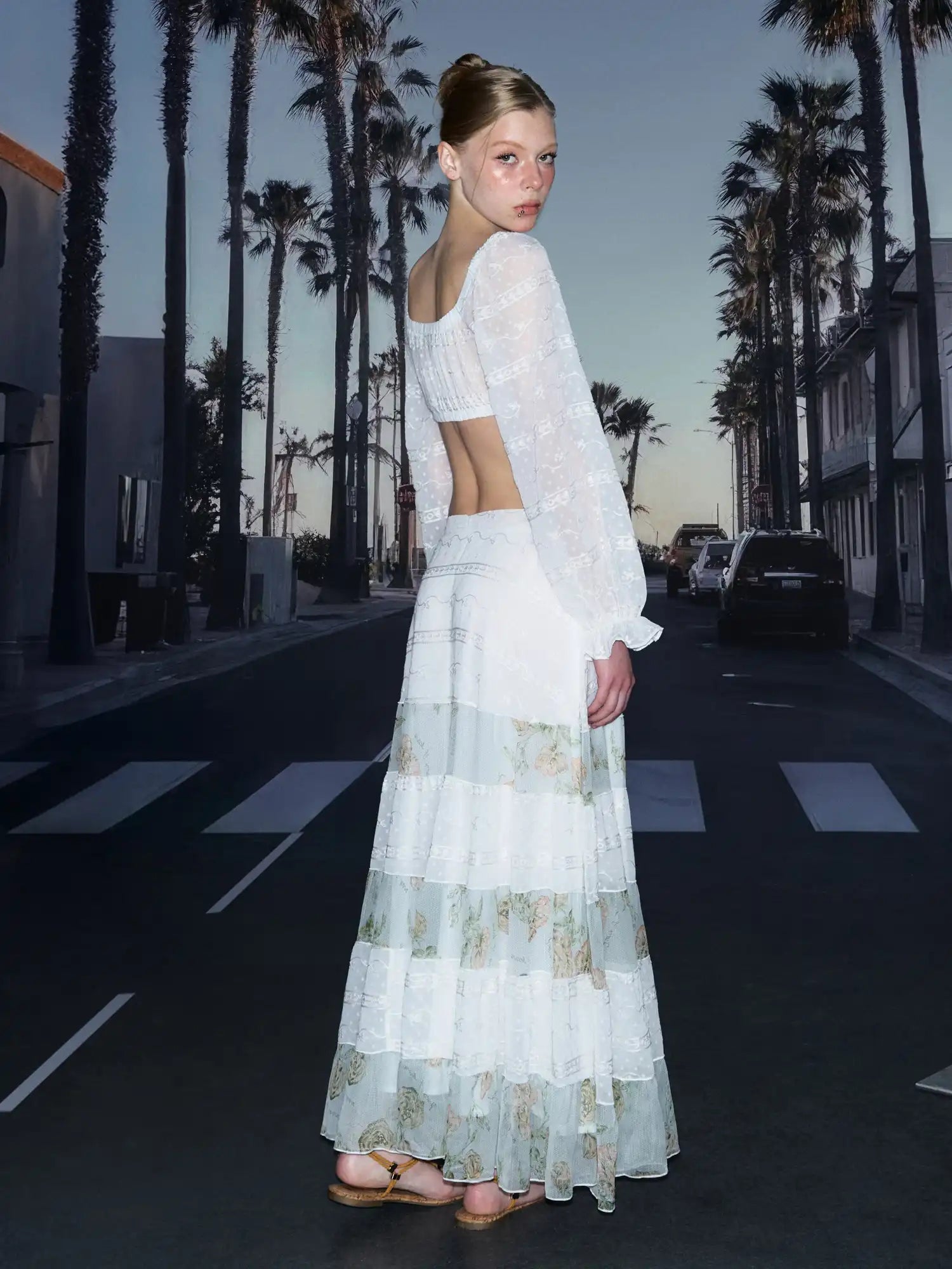 Deleteex Floral Print Low Rise Maxi Skirt | Canton Collective