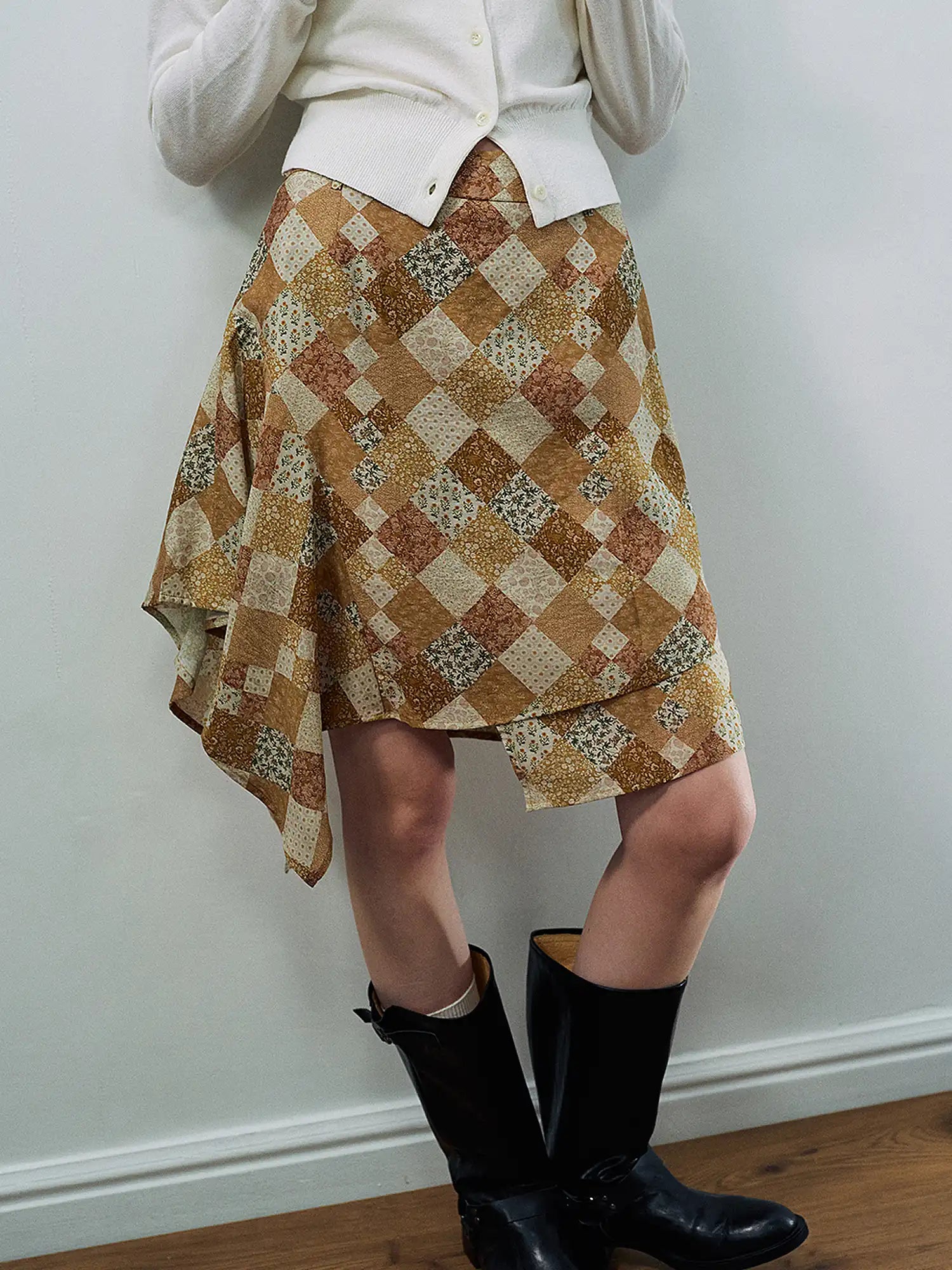 CantonCollective Design Floral Wrap Skirt with Handkerchief Hem | Canton Collective
