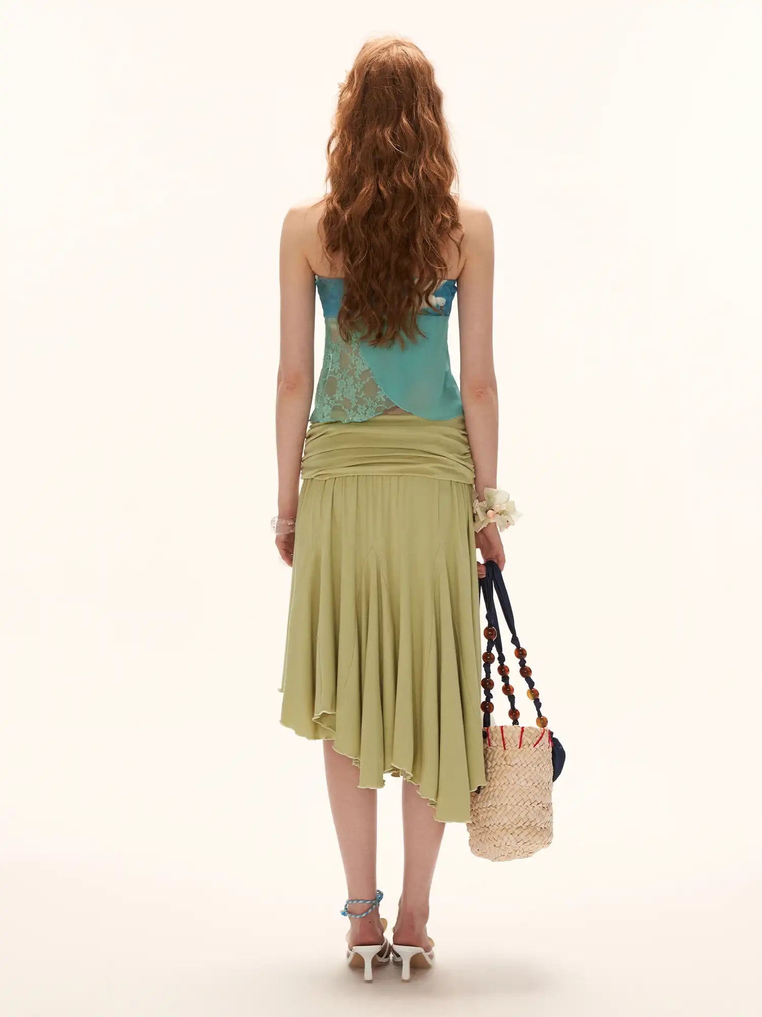 MAMC Flyaway Lace-Trim Blue Tube Top | Canton Collective