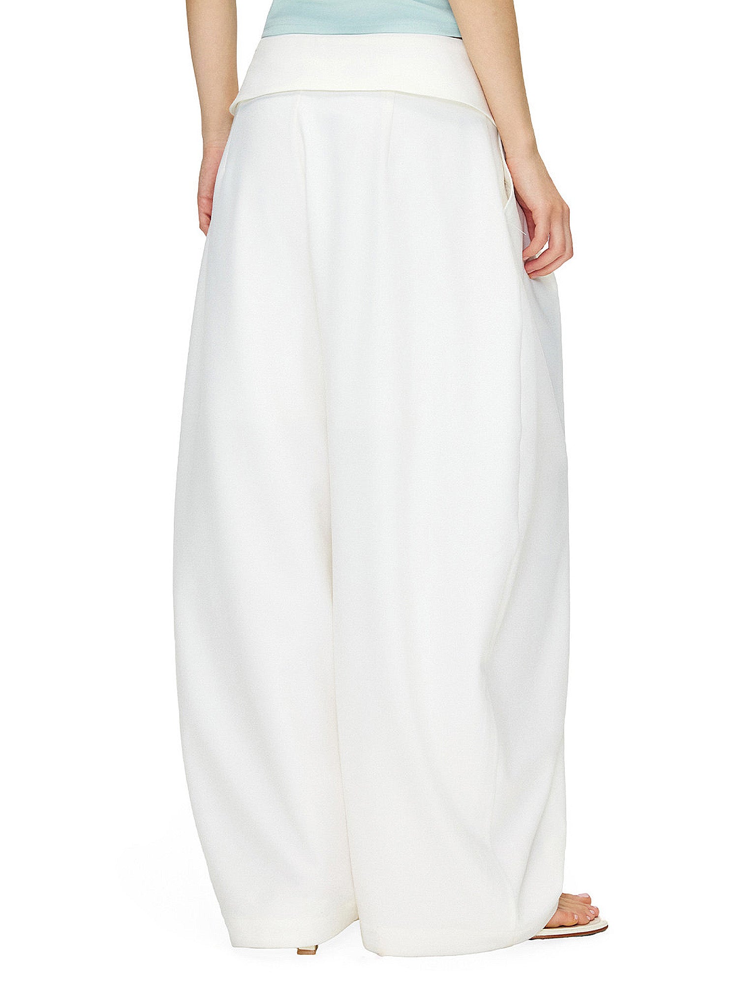 Outtheblue Fold Over Wide-Leg Barrel Trousers | Canton Collective