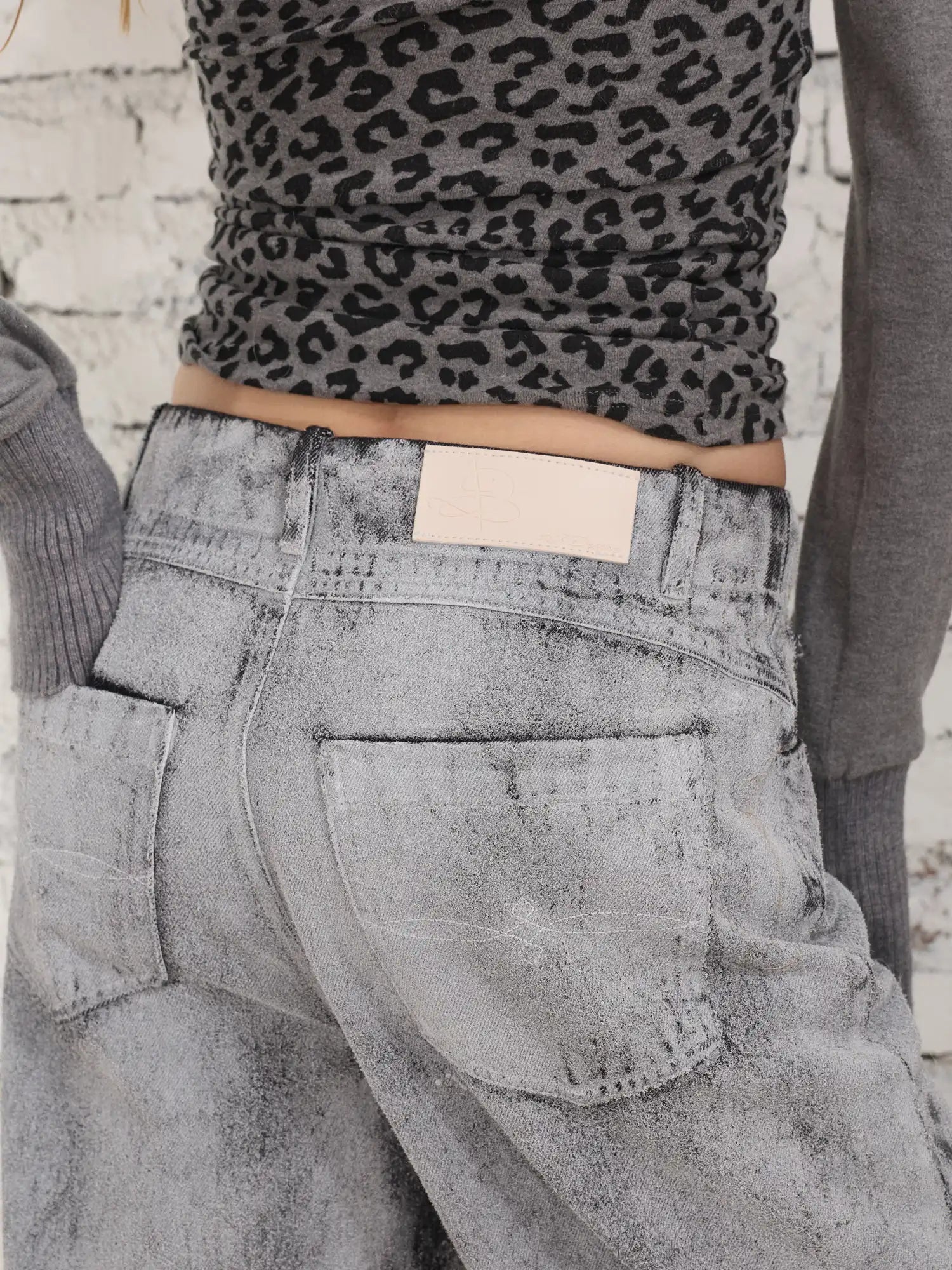 2th Desire Folded-Hem Printed Hand-Washed Jeans | Canton Collective