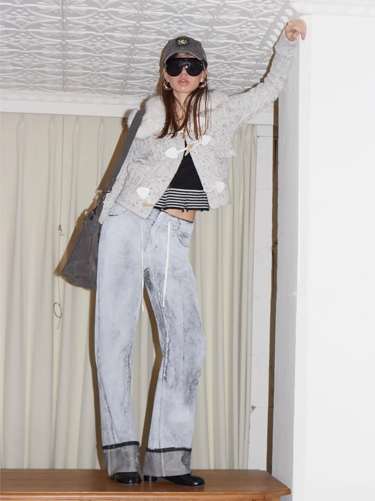 2th Desire Folded-Hem Printed Hand-Washed Jeans | Canton Collective