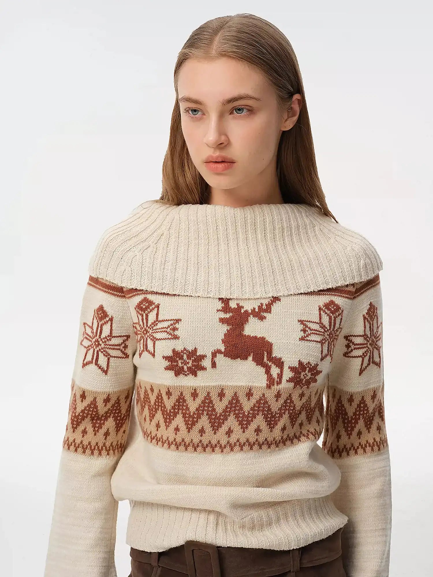 Foldover Fair Isle Sweater