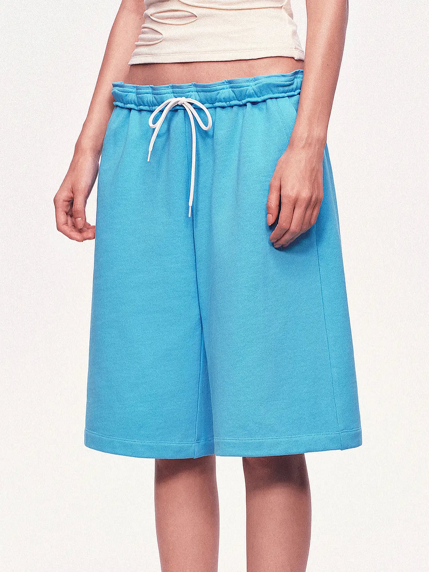 Ayo Foldover Waist French Terry Bermuda Shorts | Canton Collective