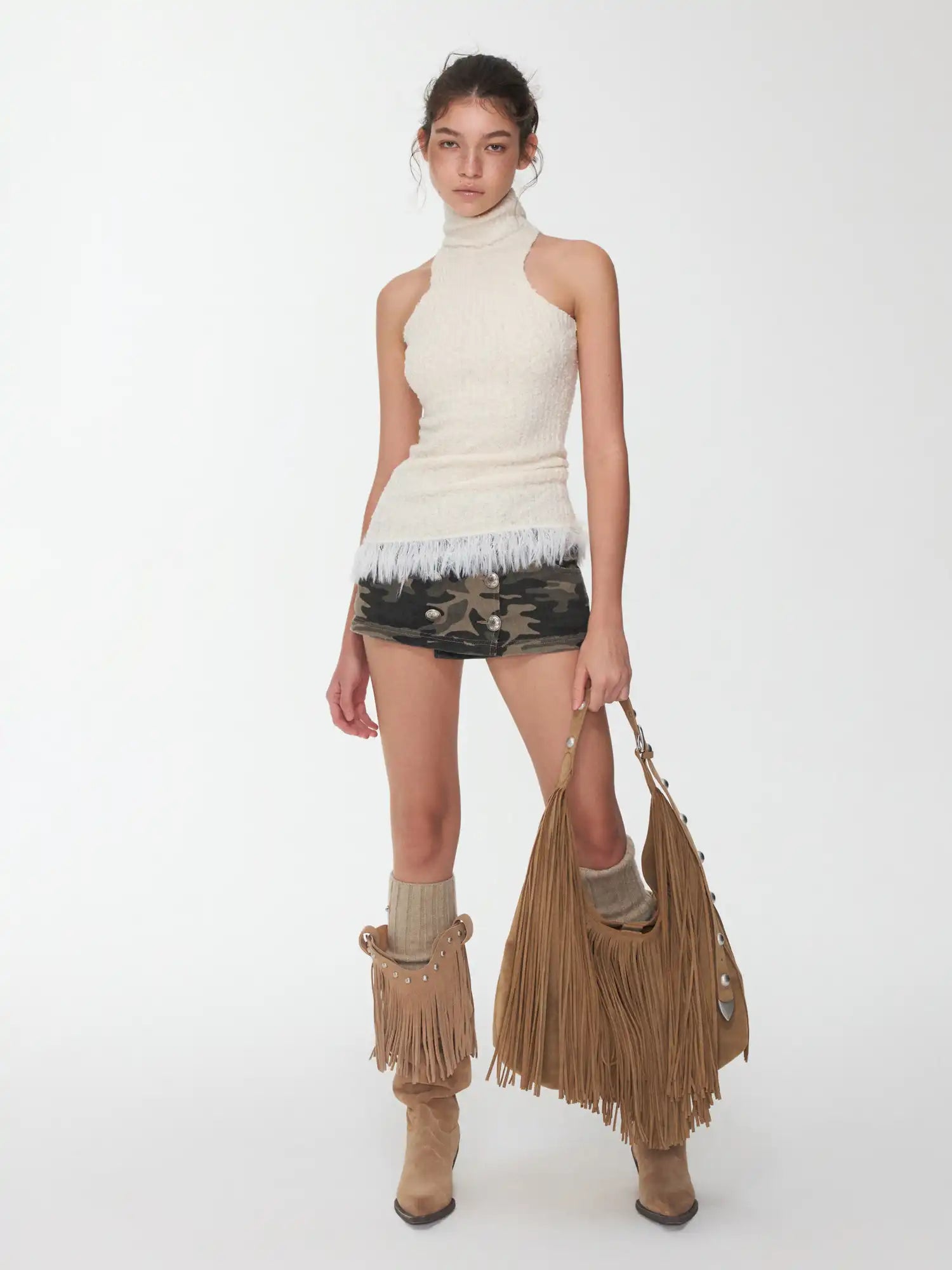 1Jinn Studio Fringe Knit Vest & Cardigan Vest Set | Canton Collective