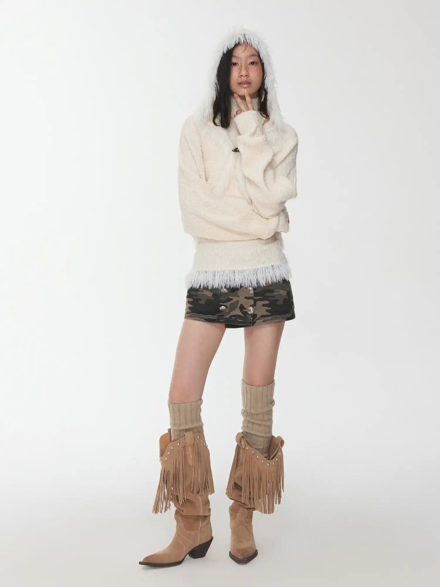 1Jinn Studio Fringe Knit Vest & Cardigan Vest Set | Canton Collective