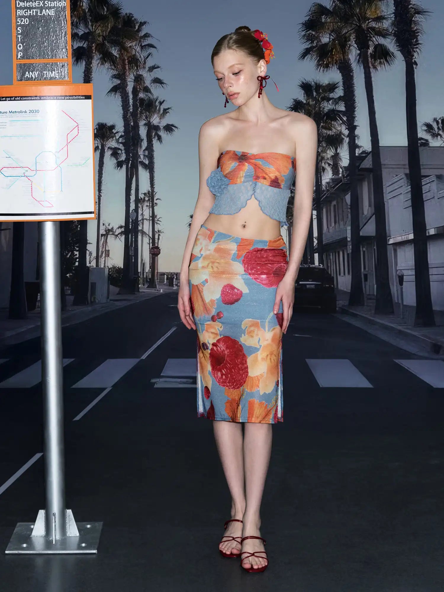 Deleteex Fruit Print Beach Corset Top | Canton Collective