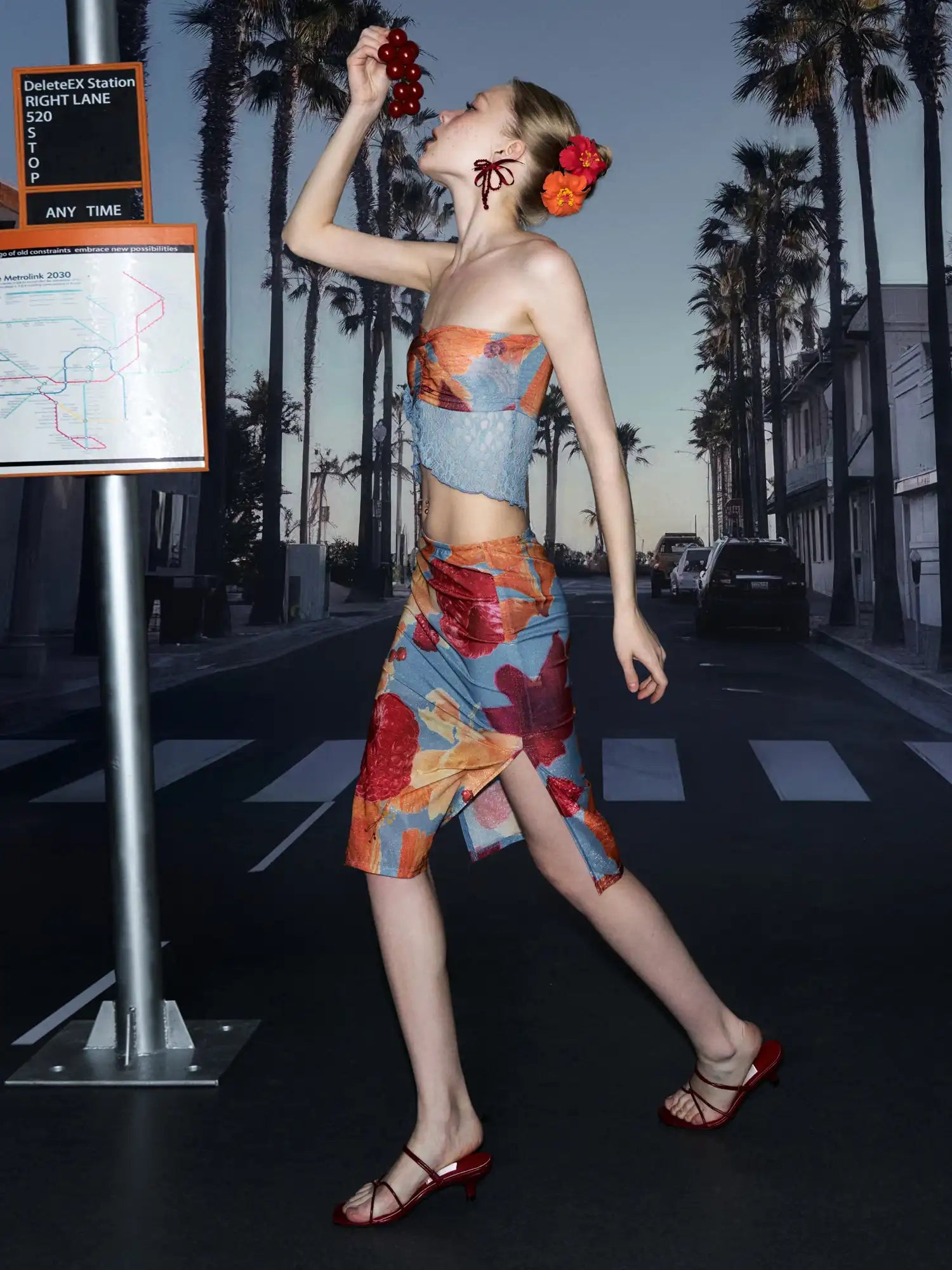 Deleteex Fruit Print Beach Corset Top | Canton Collective