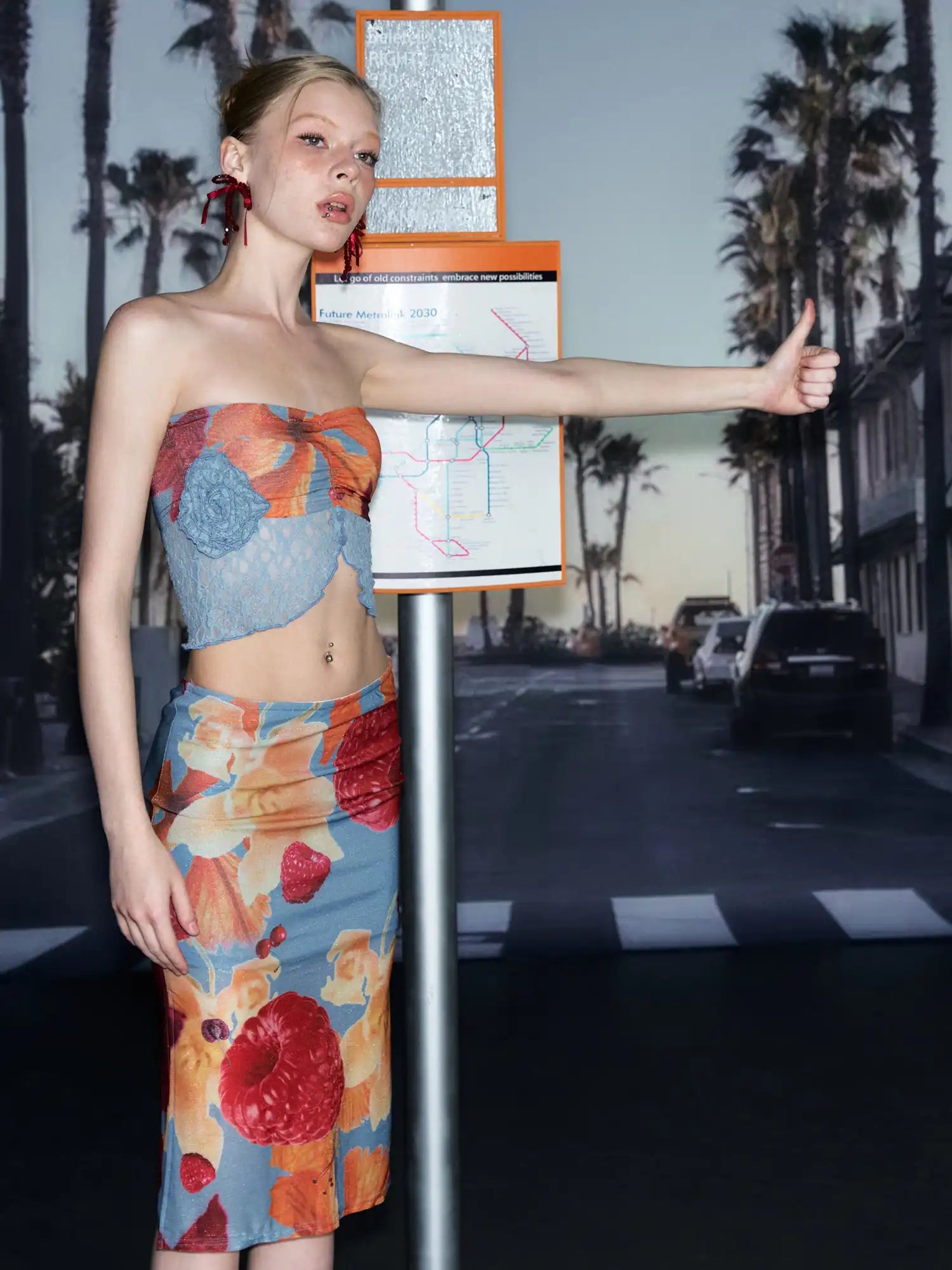 Deleteex Fruit Print Beach Corset Top | Canton Collective