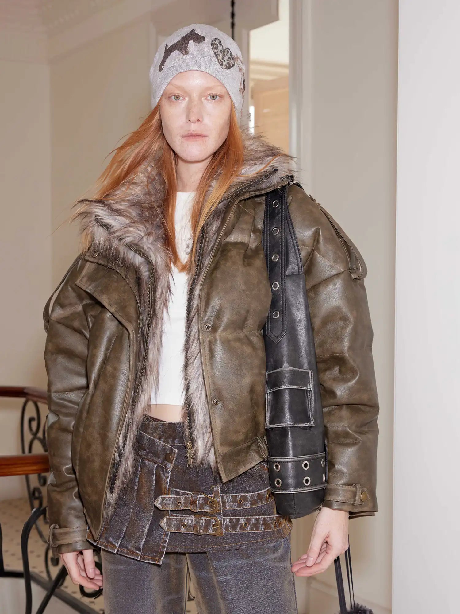 2th Desire Fur-Trimmed Vintage Down Jacket | Canton Collective