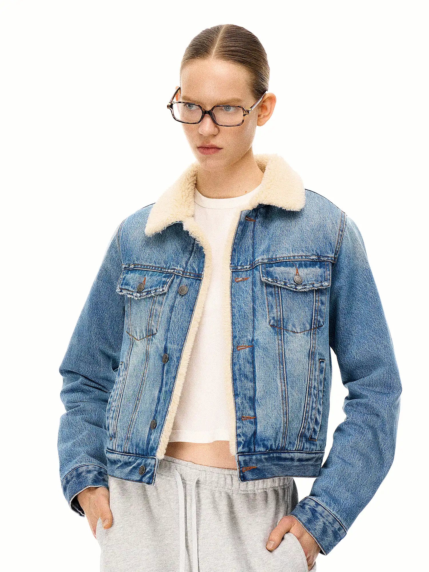 FirstFloor Fur Collar Classic Denim Jacket | Canton Collective