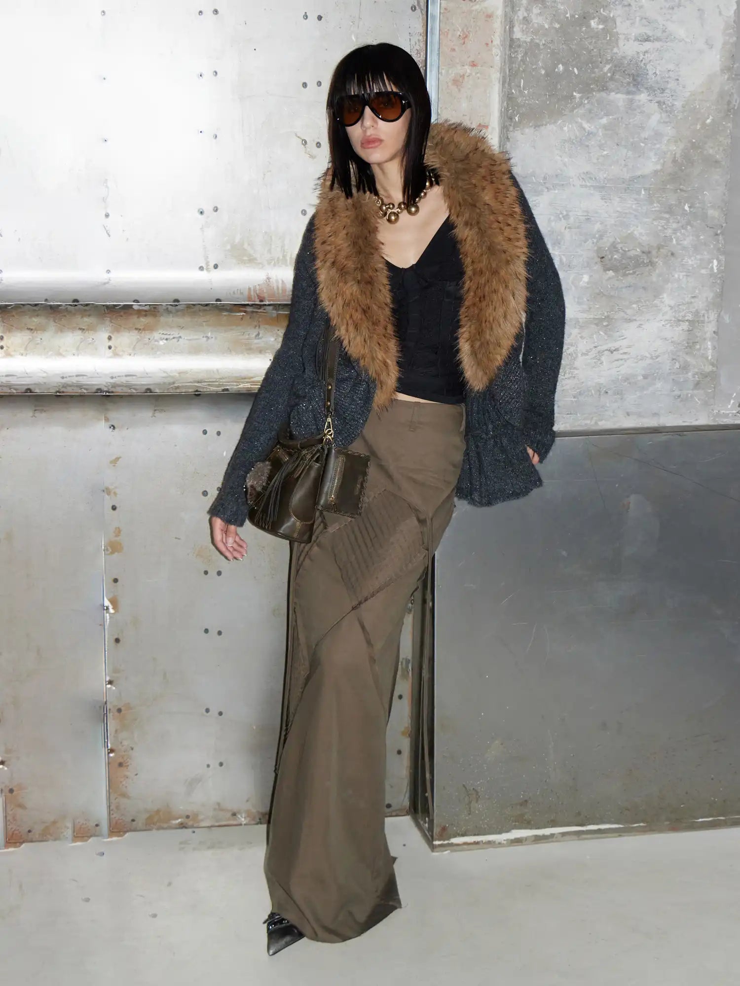 2th Desire Fur Collar Knit Coat | Canton Collective