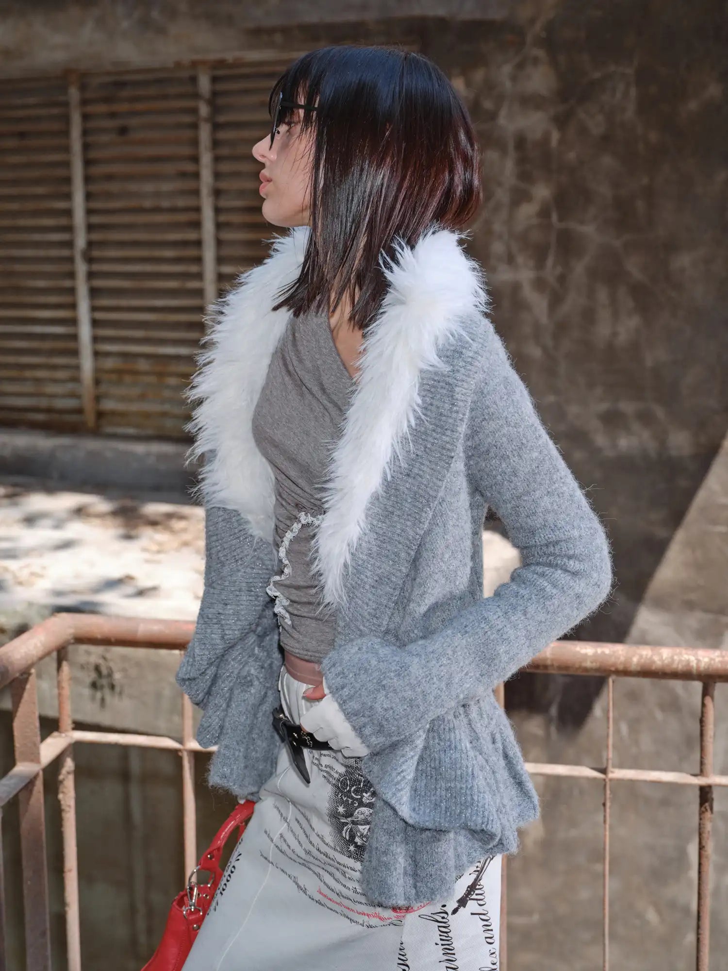 2th Desire Fur Collar Knit Coat | Canton Collective