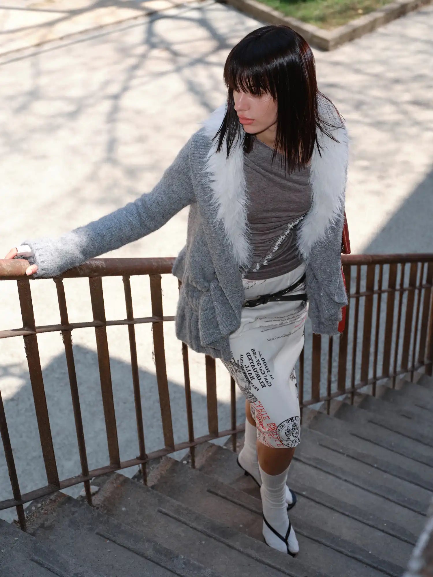 2th Desire Fur Collar Knit Coat | Canton Collective