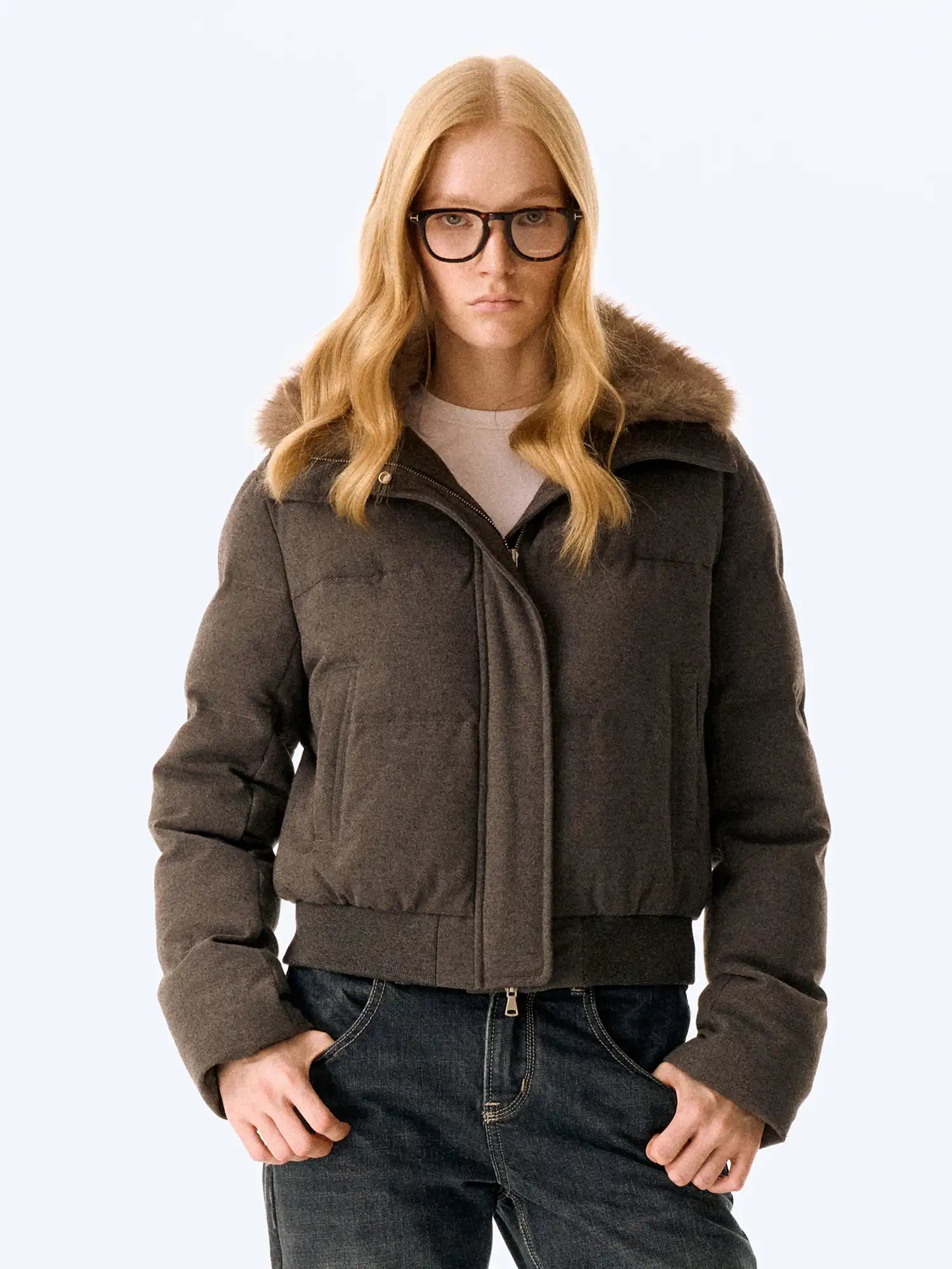 FIRST FLOOR Fur Collar Short Coat | Canton Collective