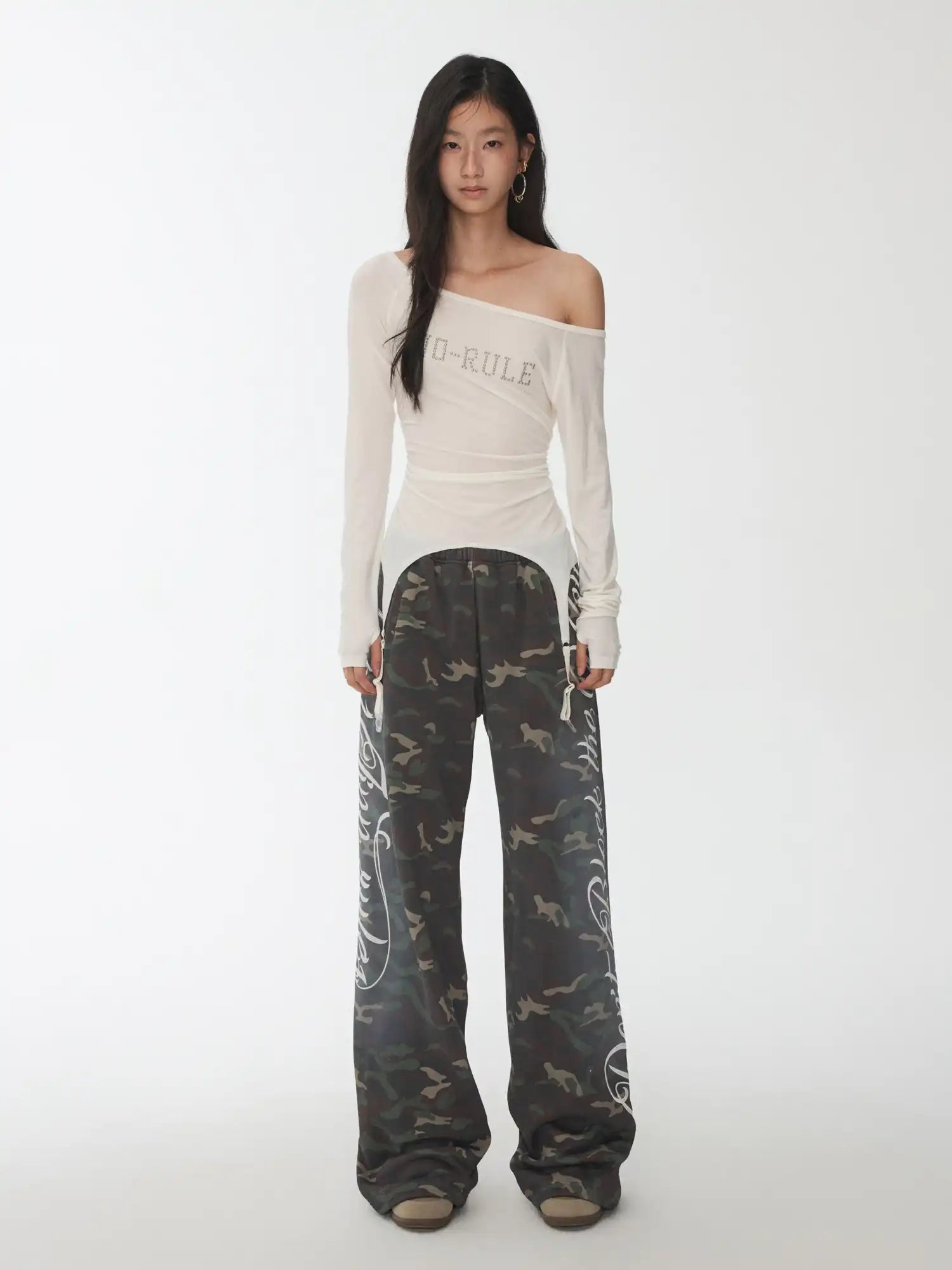 1Jinn Studio Garter Belt Boat Neck Ruched Top | Canton Collective