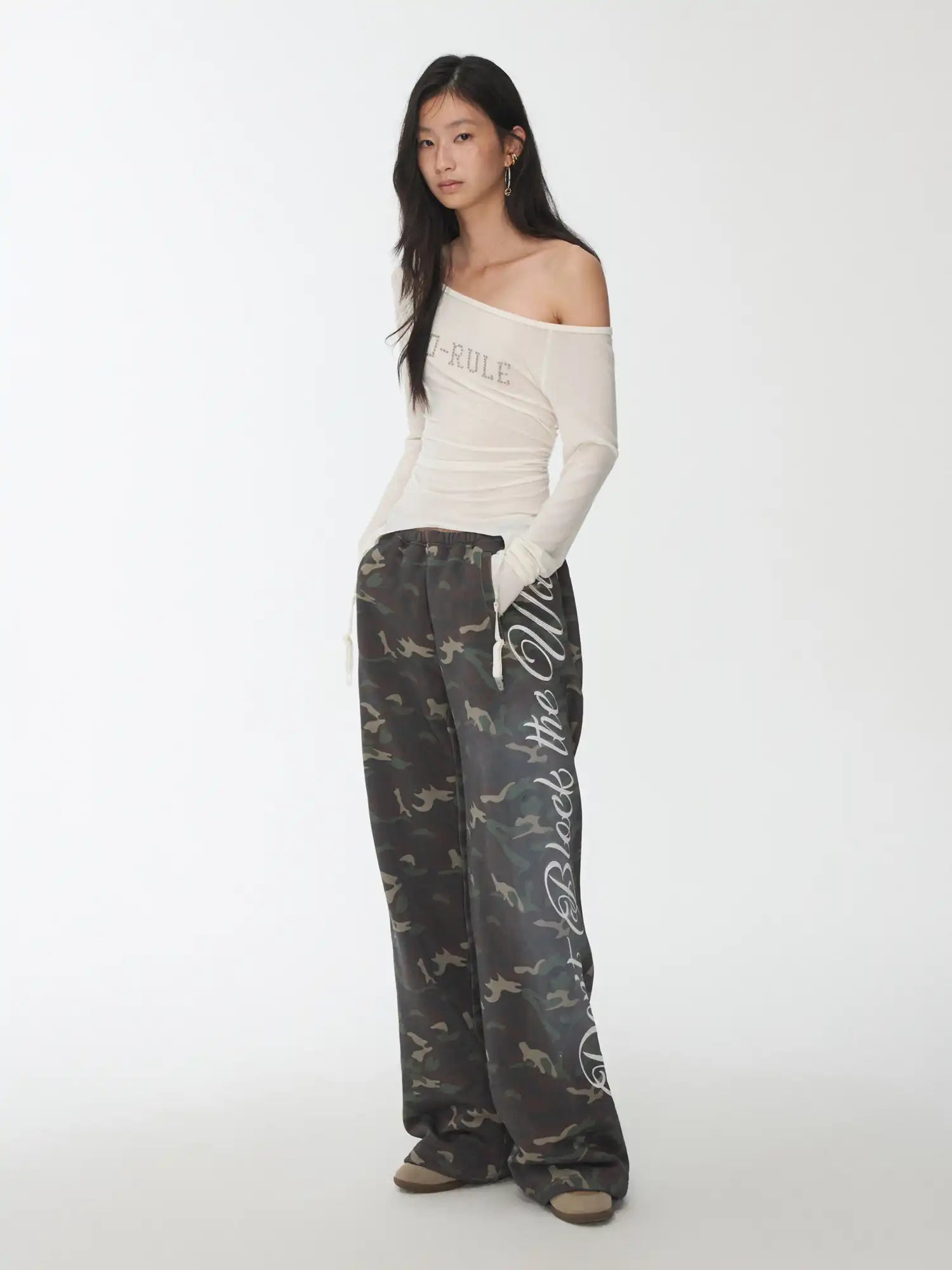 1Jinn Studio Garter Belt Boat Neck Ruched Top | Canton Collective