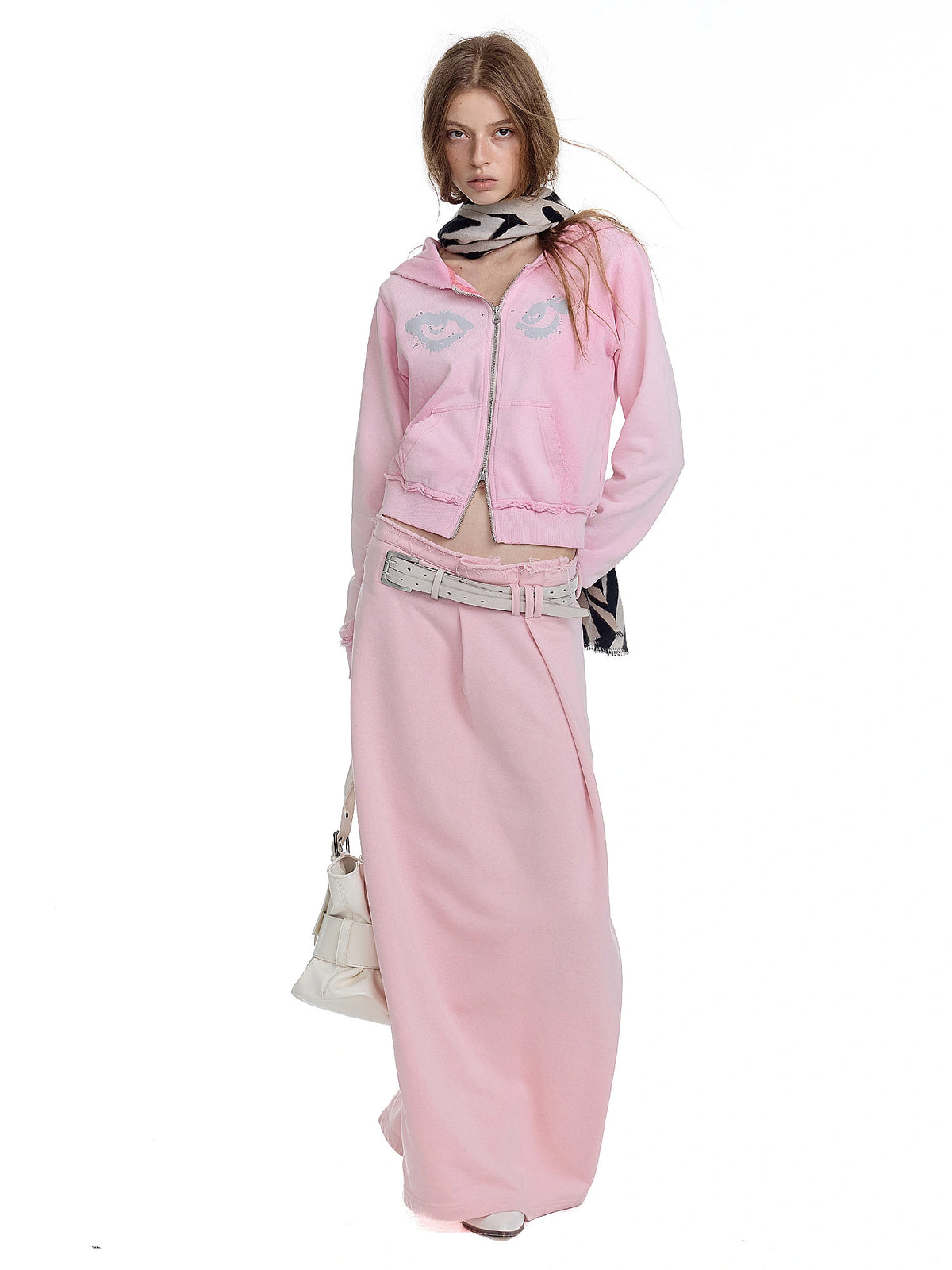 2HK TWO HOUR KEYYY Gathered Waist Long Sweat Skirt | Canton Collective