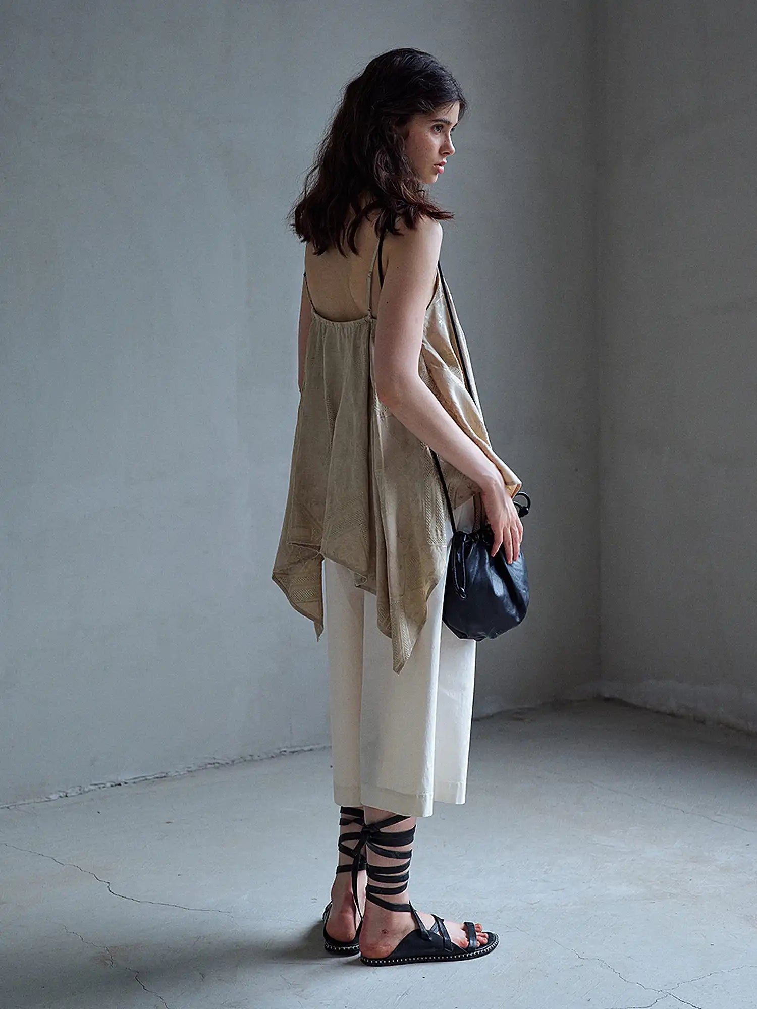 CantonCollective Design Geometric Embroidered Linen Camisole | Canton Collective