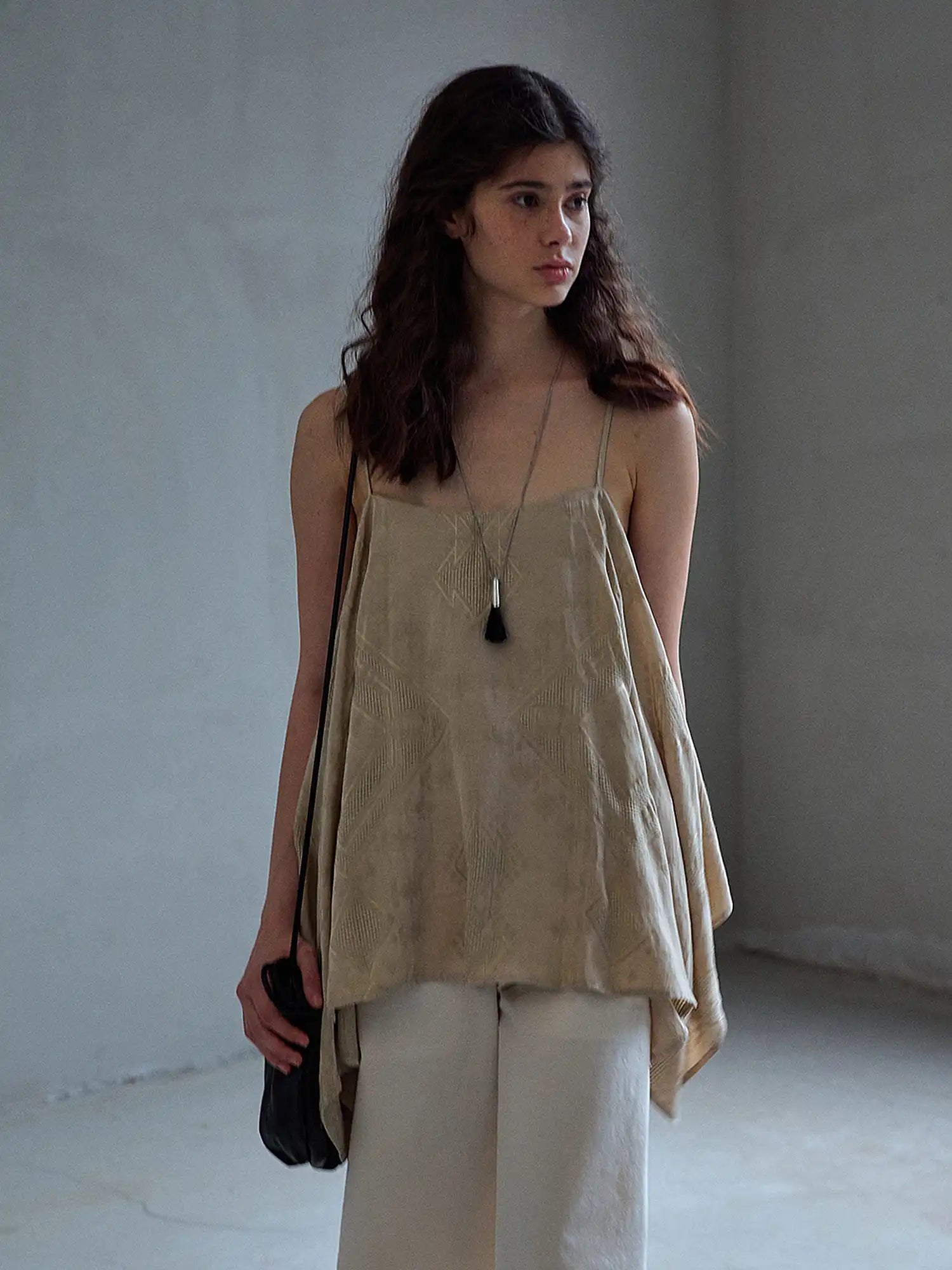 CantonCollective Design Geometric Embroidered Linen Camisole | Canton Collective