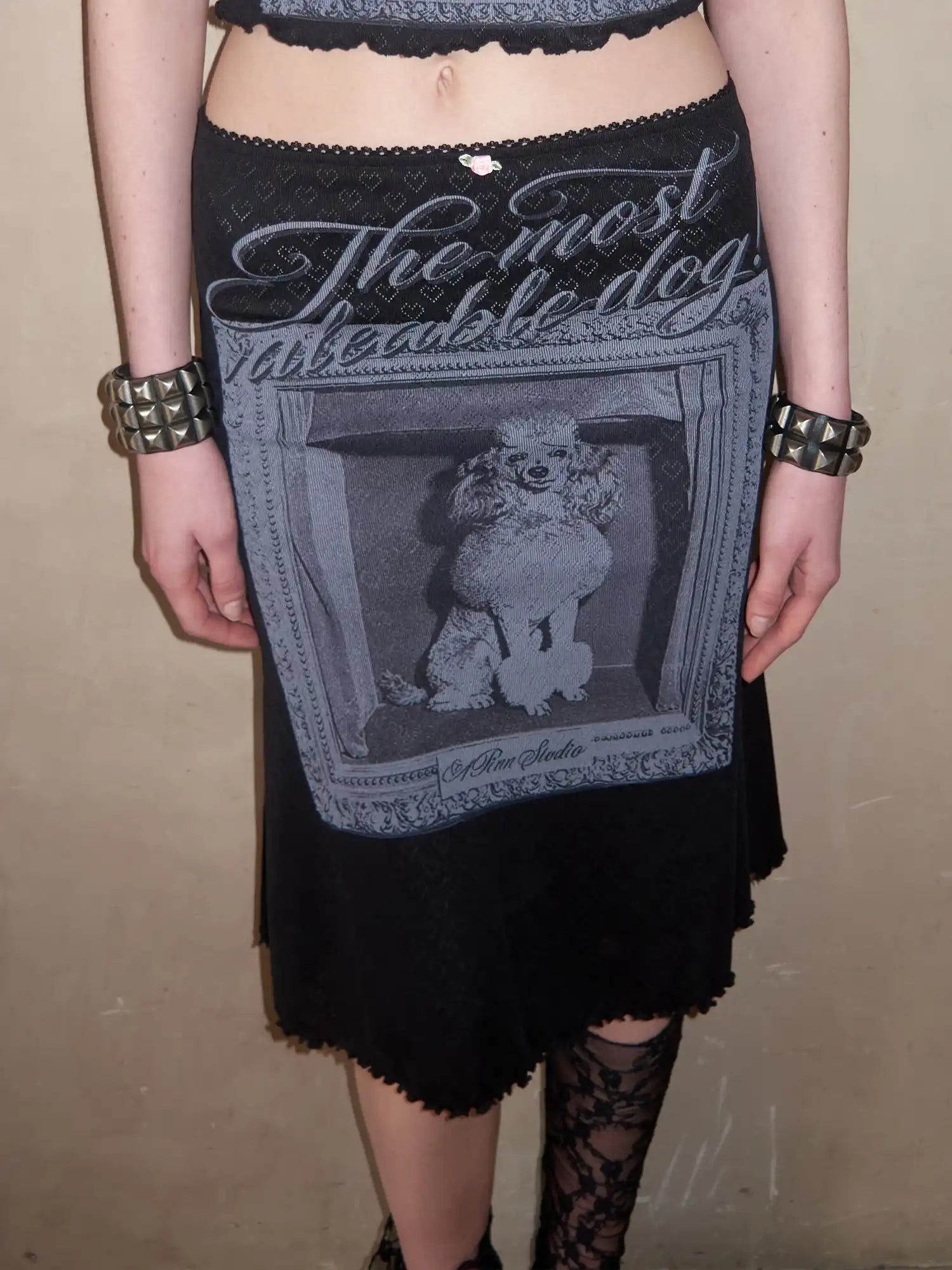1Jinn Studio Gothic Dog Frame Lace Trim Midi Skirt | Canton Collective