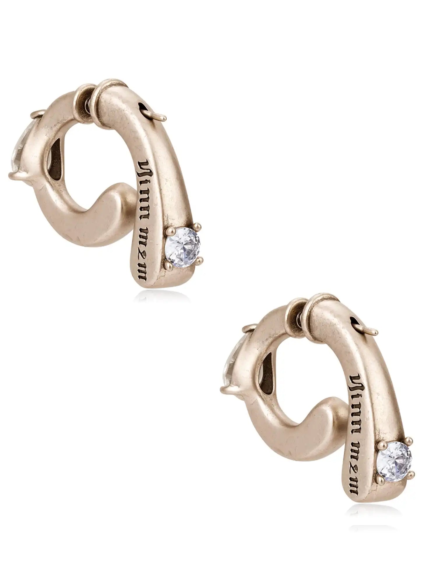1Jinn M2M Gothic Script Engraved Chunky Hoop Earrings | Canton Collective