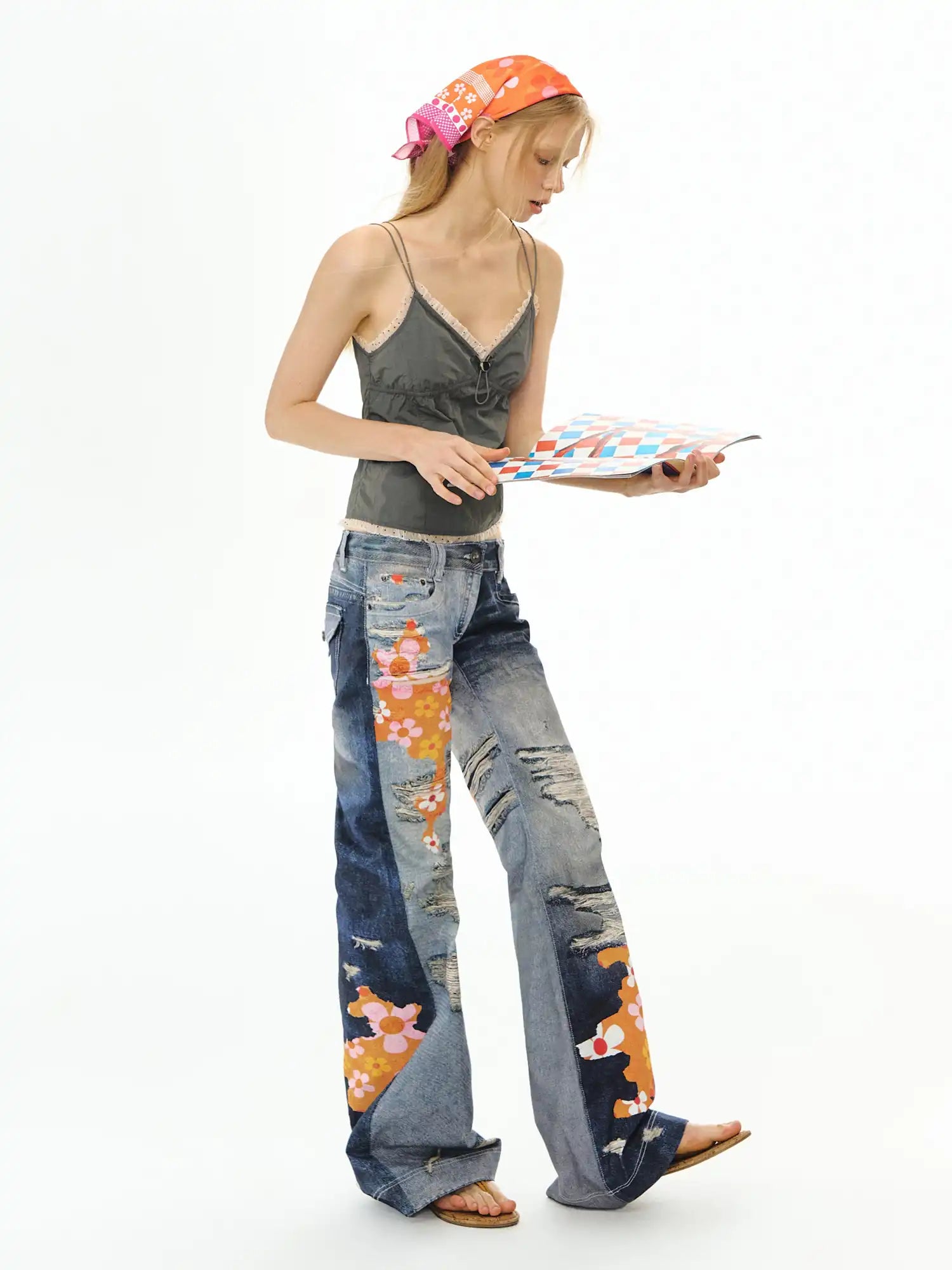 Deleteex Graffiti Patchwork Flare Jeans | Canton Collective