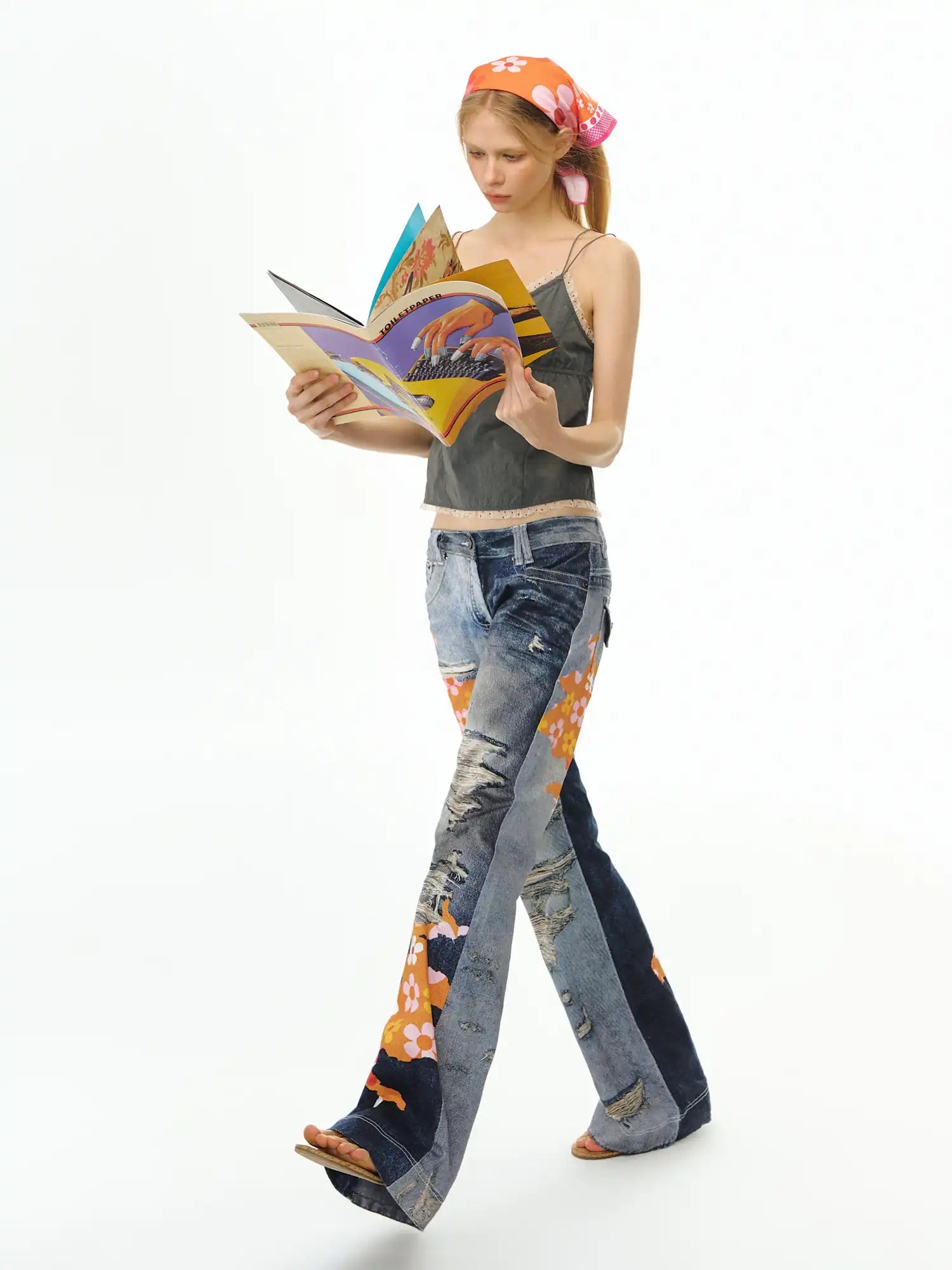 Deleteex Graffiti Patchwork Flare Jeans | Canton Collective