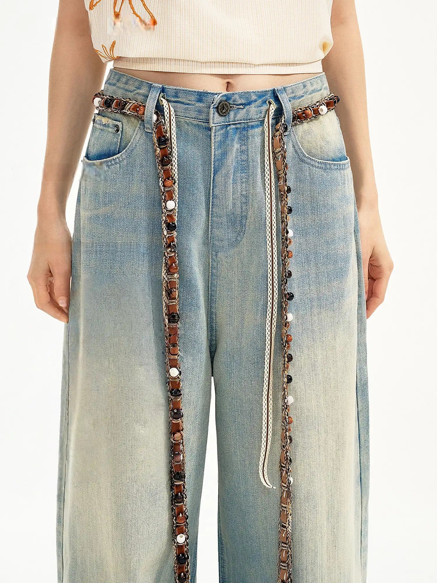 Outtheblue Handwoven Beaded Tie Belt | Canton Collective