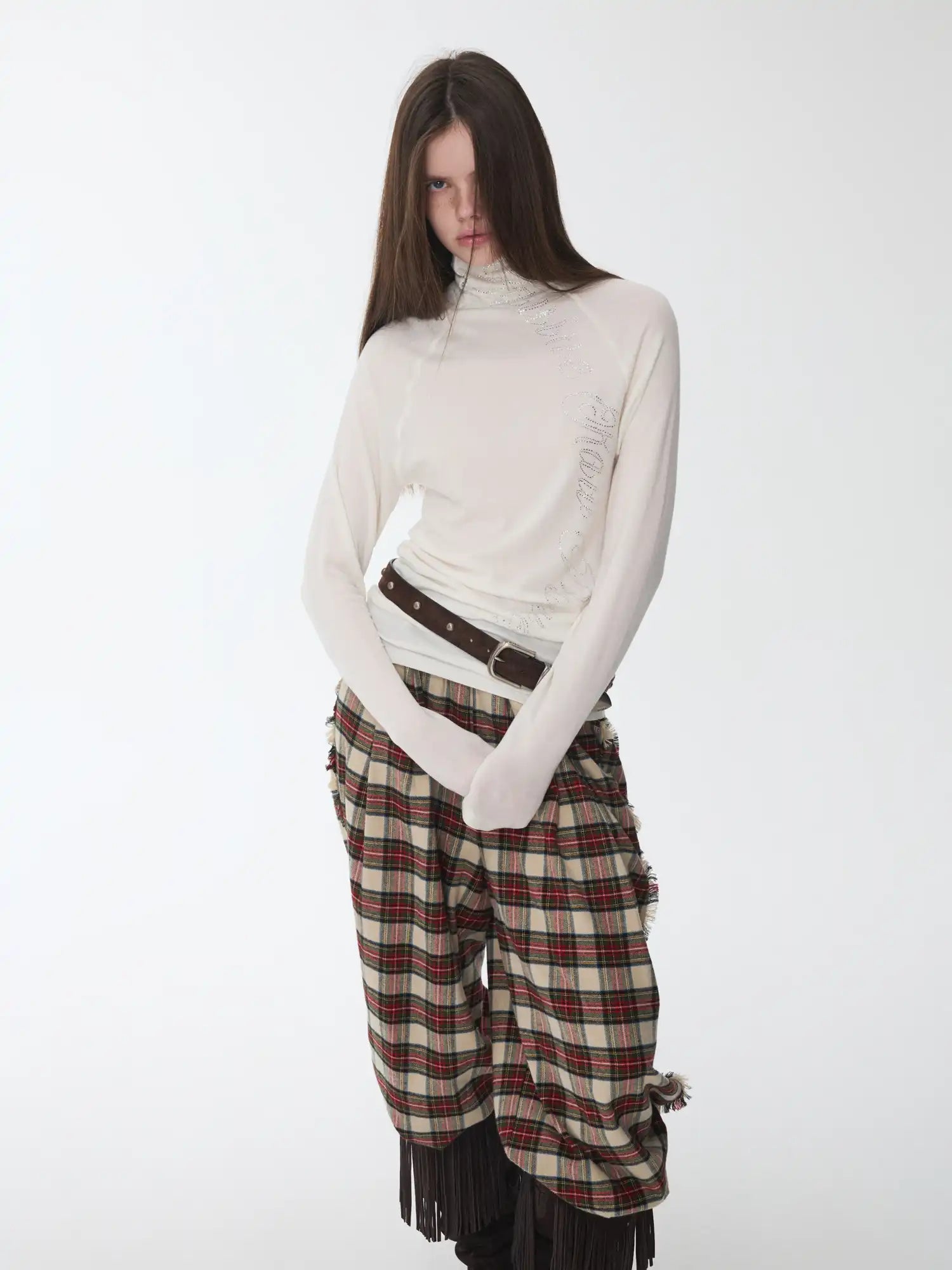 1Jinn Studio High-Neck Rhinestone Wool Top | Canton Collective