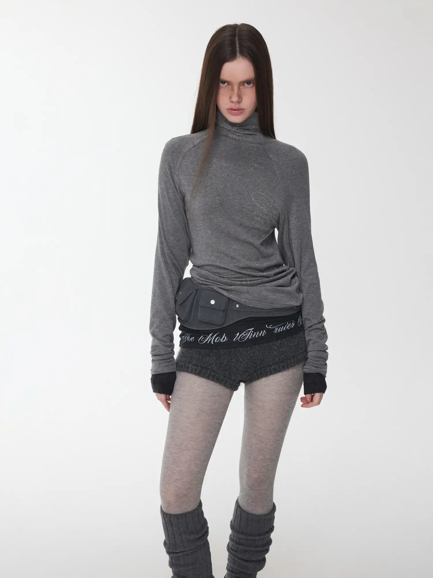 1Jinn Studio High-Neck Rhinestone Wool Top | Canton Collective