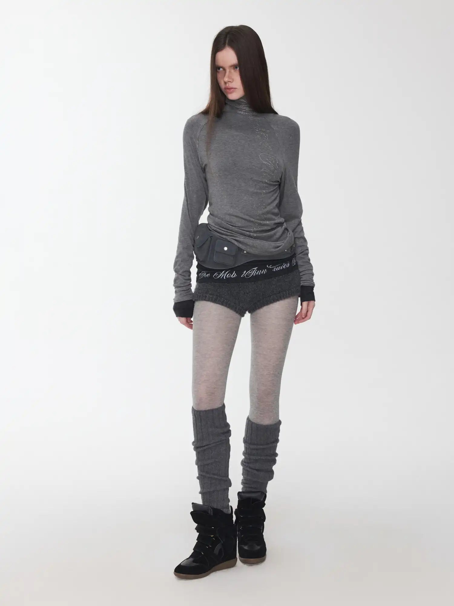 1Jinn Studio High-Neck Rhinestone Wool Top | Canton Collective