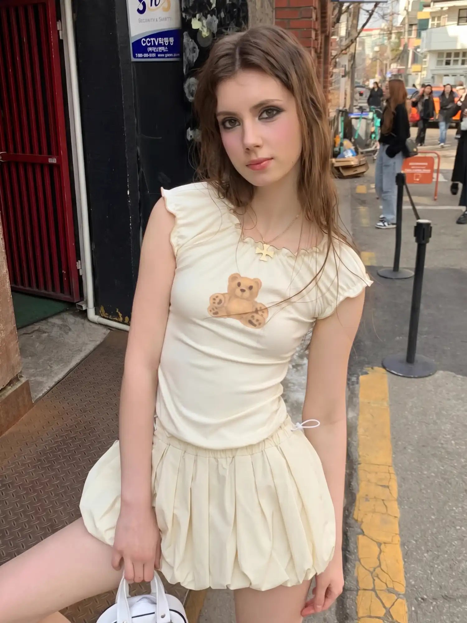 CantonCollective Design High-Waist Bubble Mini Skirt with Drawstring Detail | Canton Collective