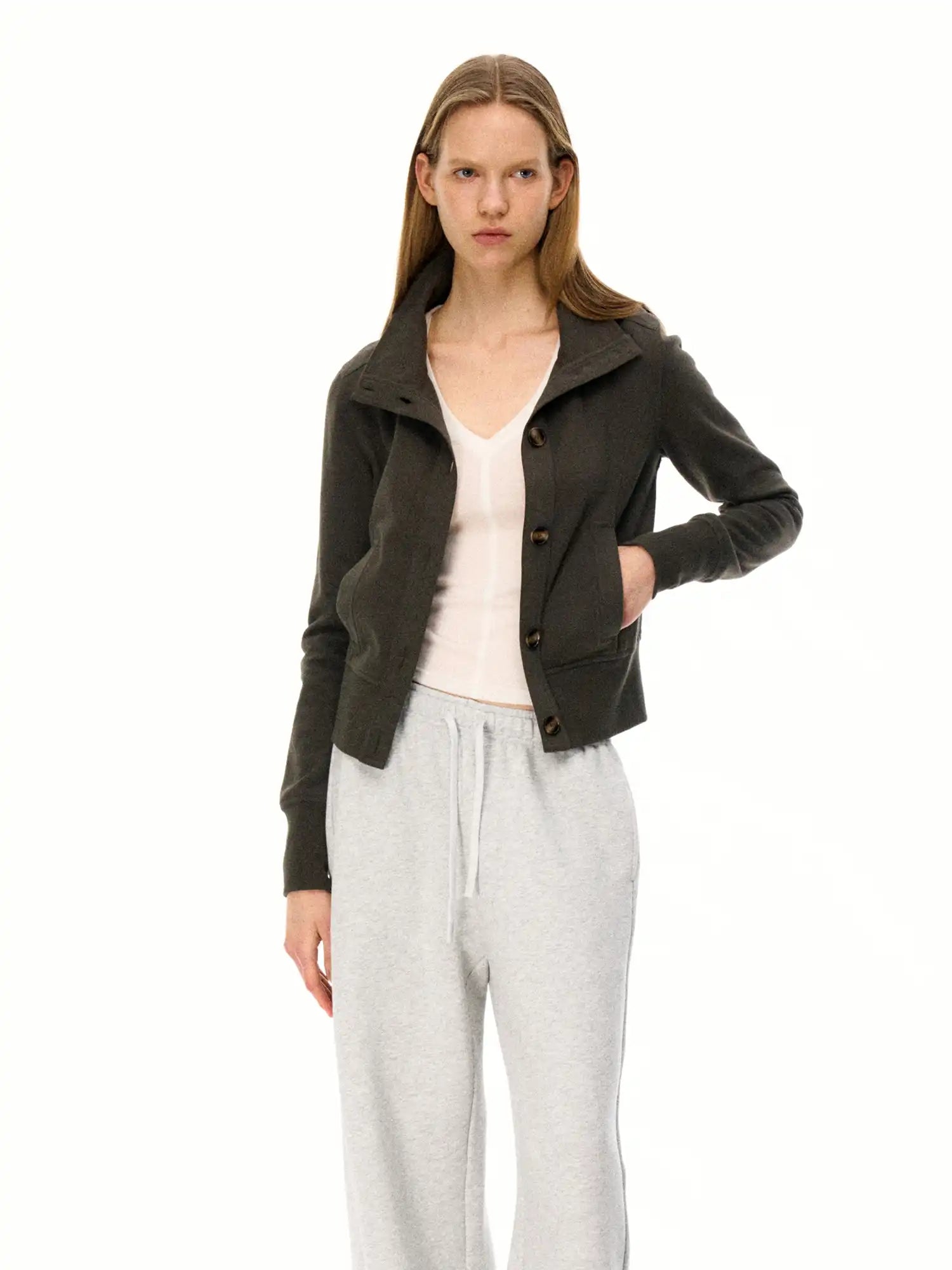 FirstFloor Highly Elastic Knitted Turtleneck Jacket | Canton Collective