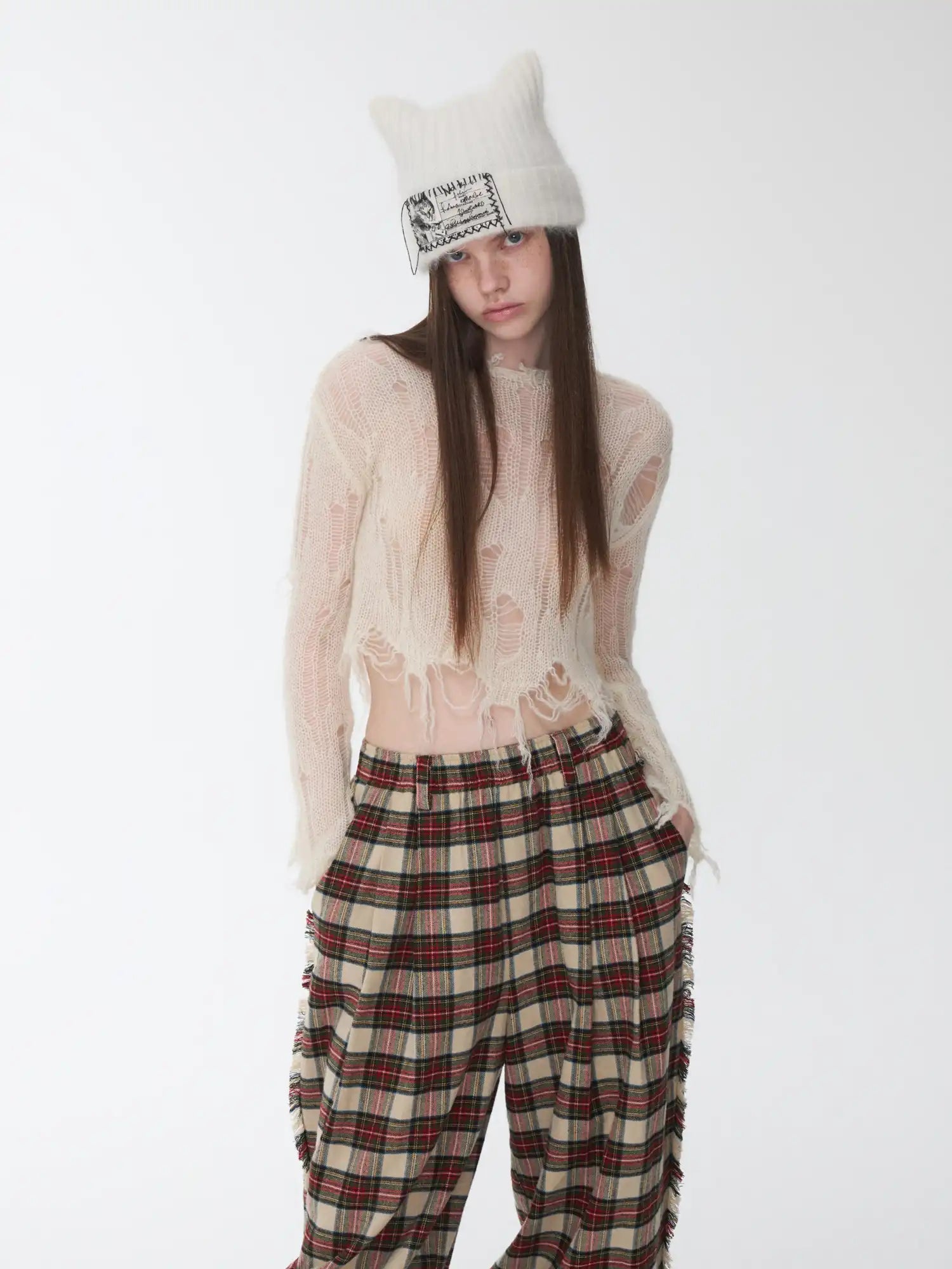 1Jinn Studio Holey Mohair Crop Sweater | Canton Collective