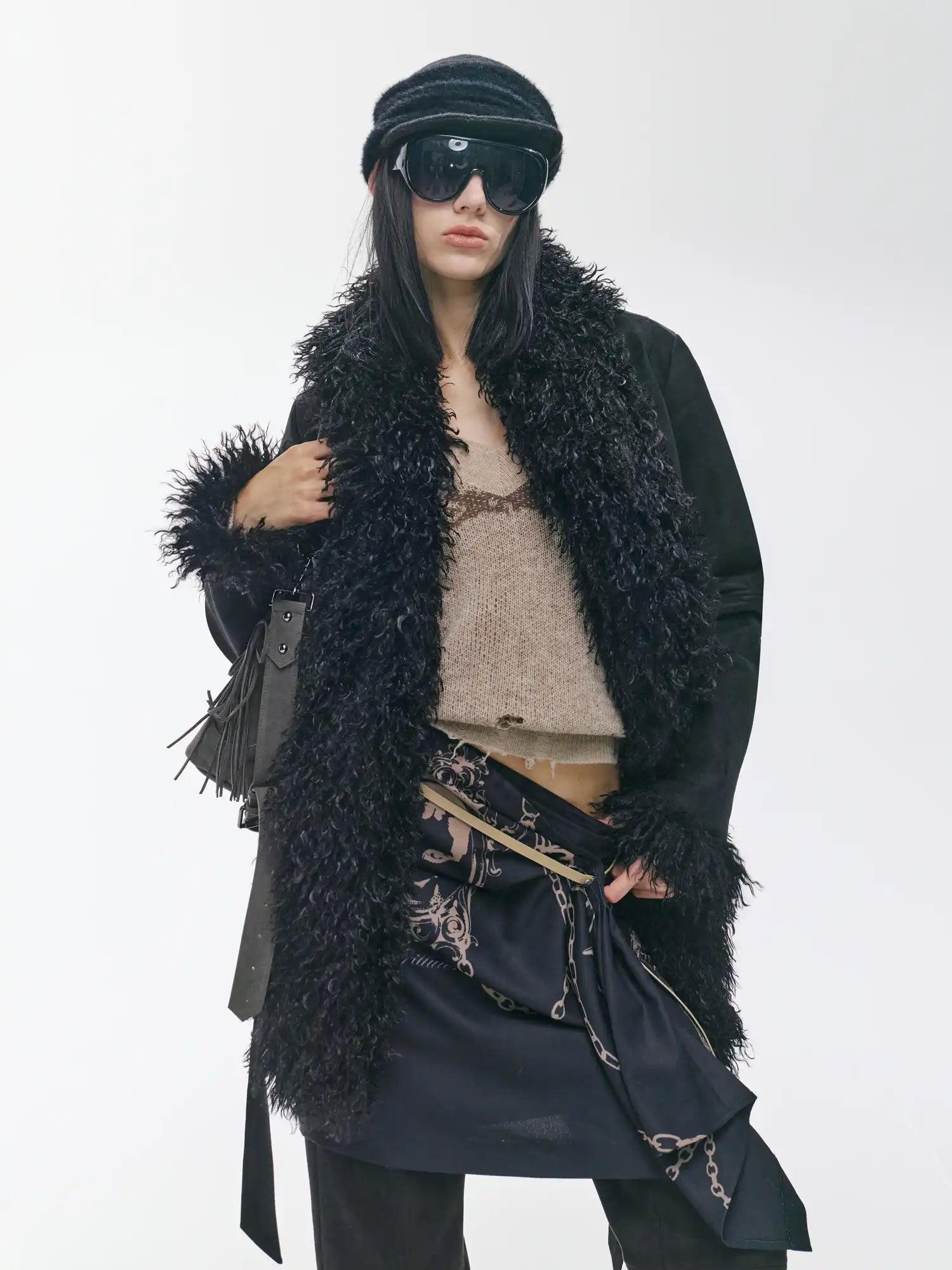 2th Desire Horn-Buttoned Fur Coat | Canton Collective