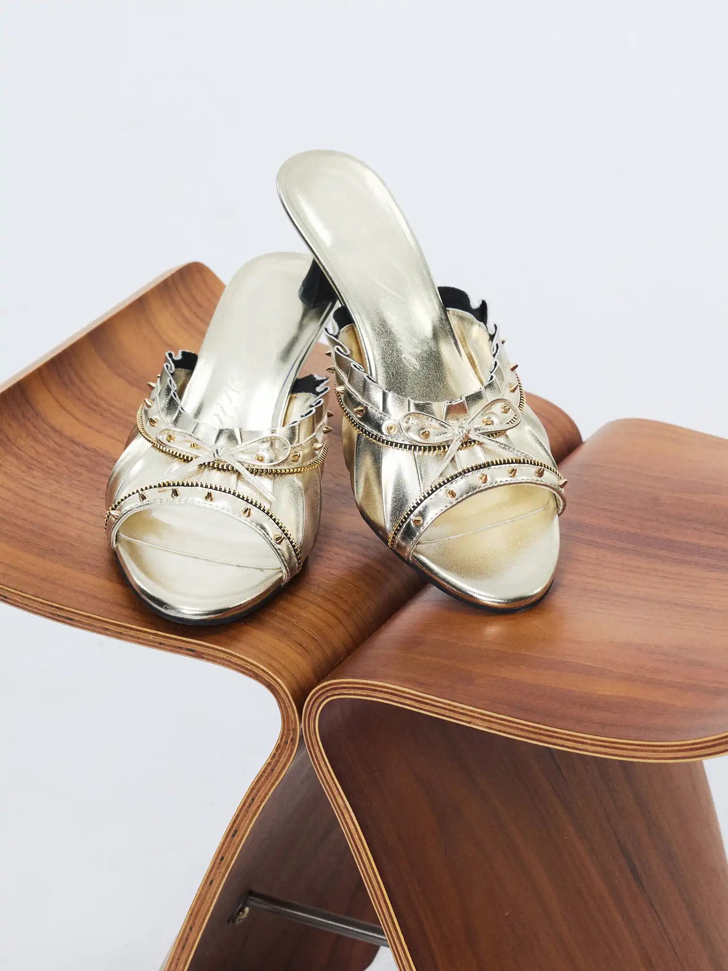 2th Desire Indie Rock Studded Peep Toe Stilettos | Canton Collective