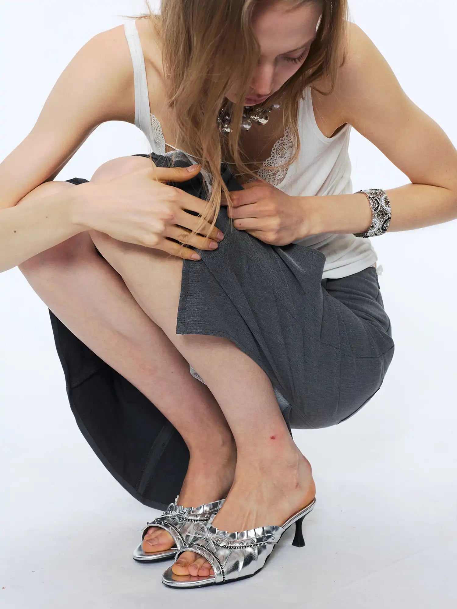 2th Desire Indie Rock Studded Peep Toe Stilettos | Canton Collective