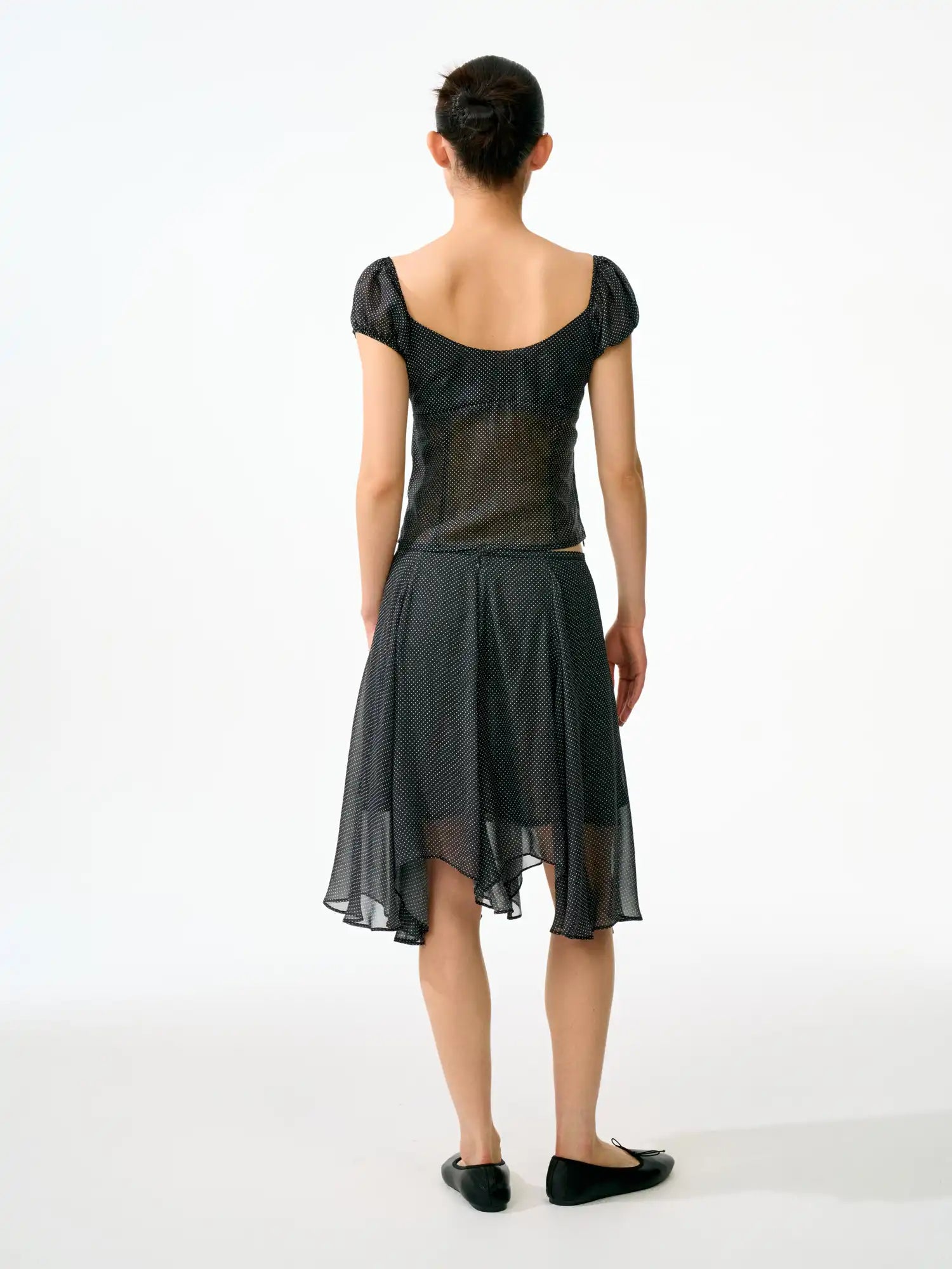 FirstFloor Irregular Layered Tulle Polka Dot Mesh Skirt | Canton Collective