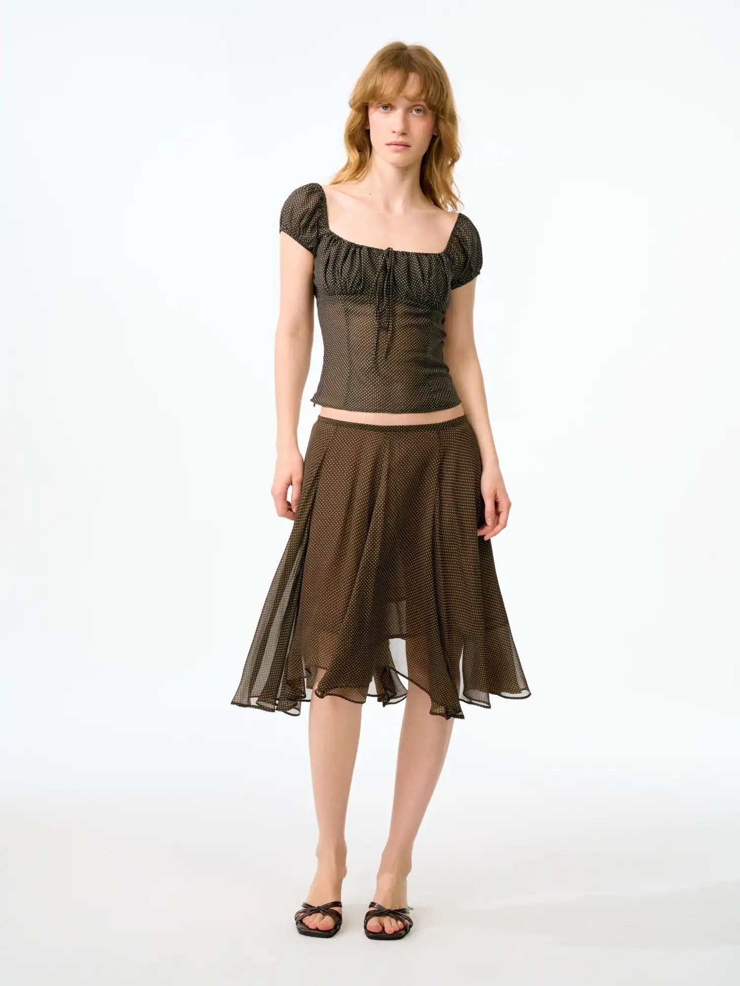 FirstFloor Irregular Layered Tulle Polka Dot Mesh Skirt | Canton Collective
