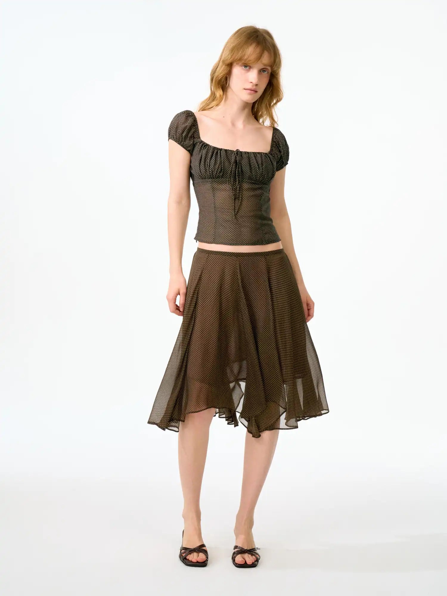 FirstFloor Irregular Layered Tulle Polka Dot Mesh Skirt | Canton Collective