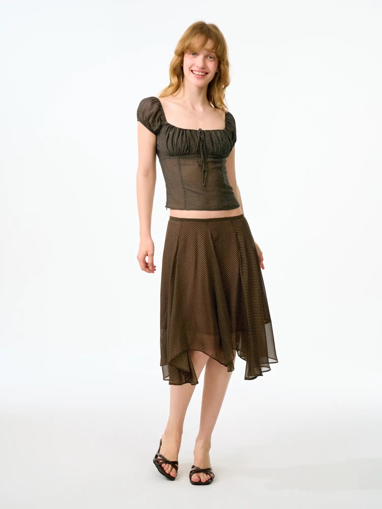 FirstFloor Irregular Layered Tulle Polka Dot Mesh Skirt | Canton Collective
