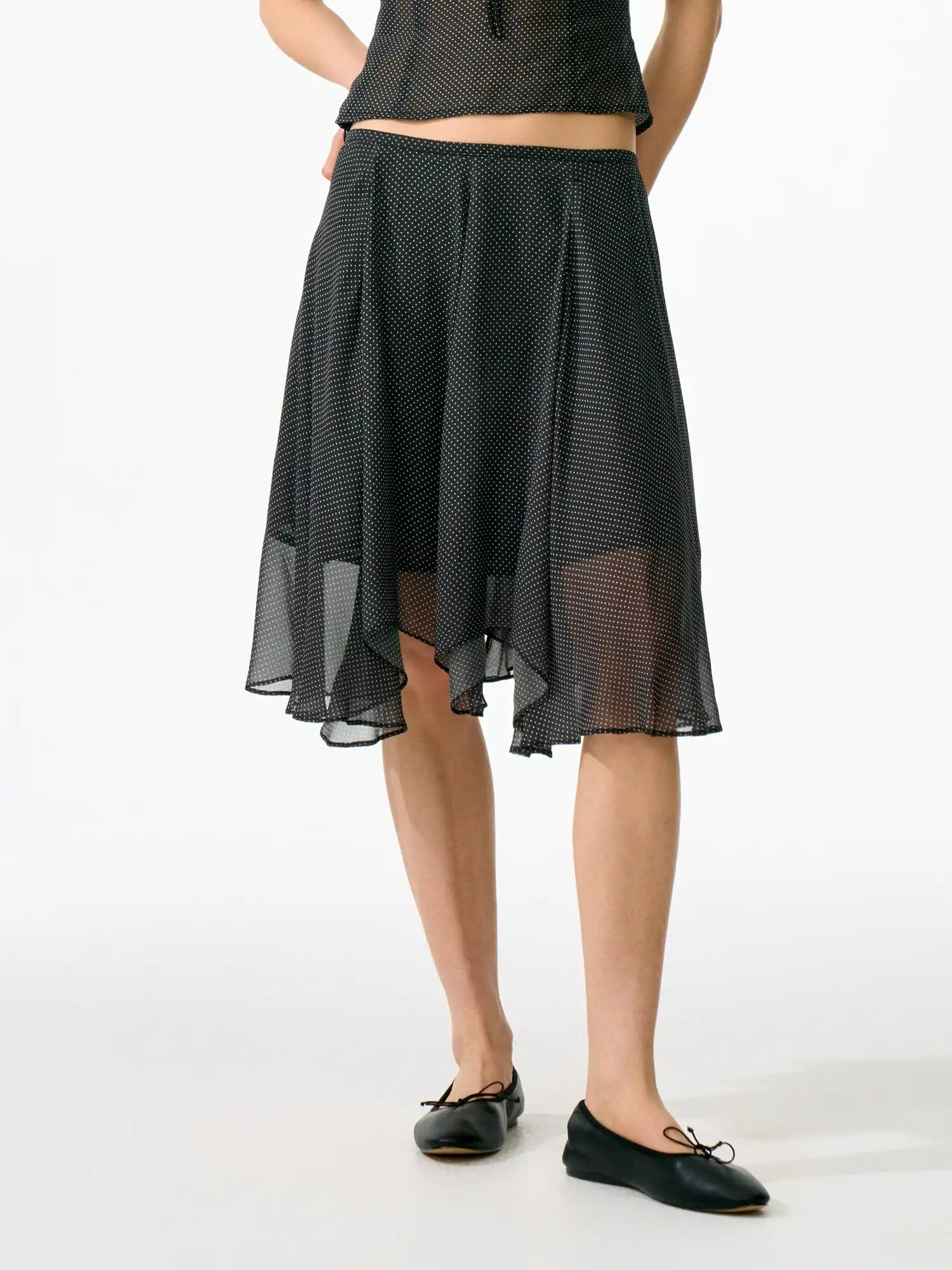 FirstFloor Irregular Layered Tulle Polka Dot Mesh Skirt | Canton Collective