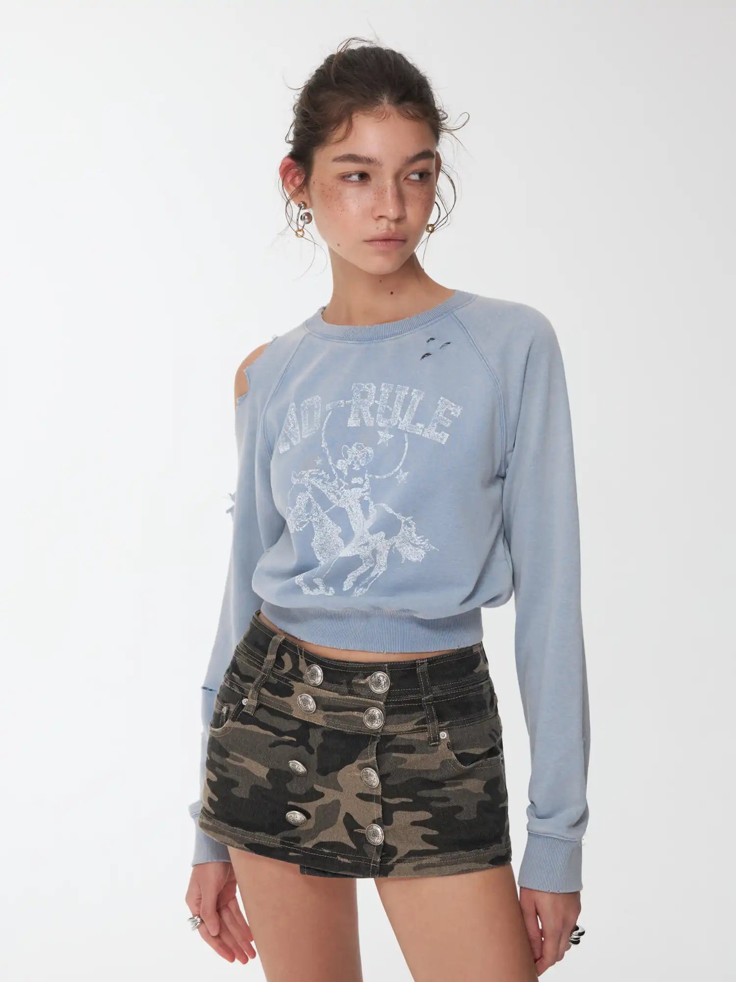 1Jinn Studio Knight Cat Ripped Sweatshirt | Canton Collective