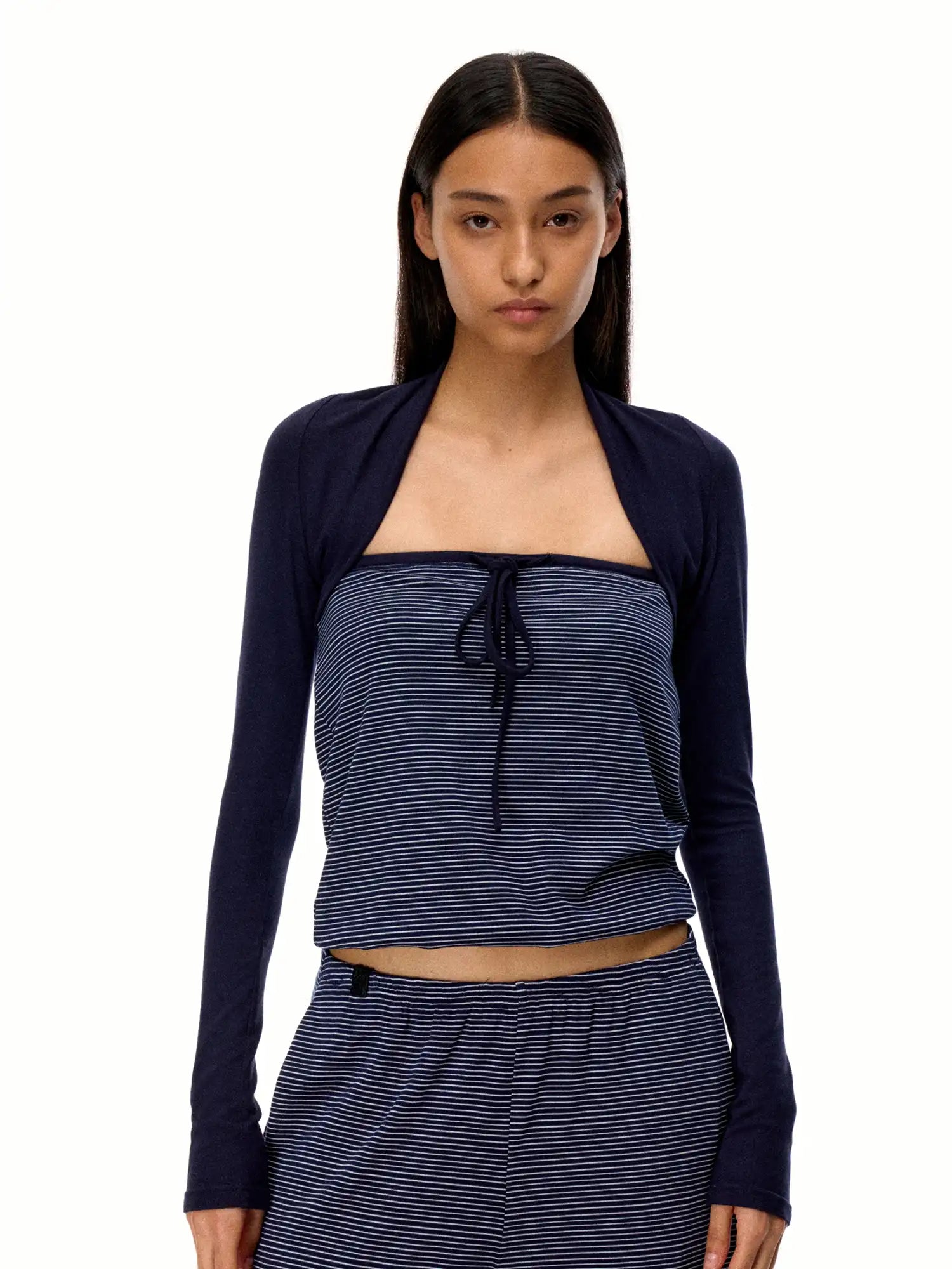 FIRST FLOOR Knitted Striped Tie-Up Tube Set | Canton Collective