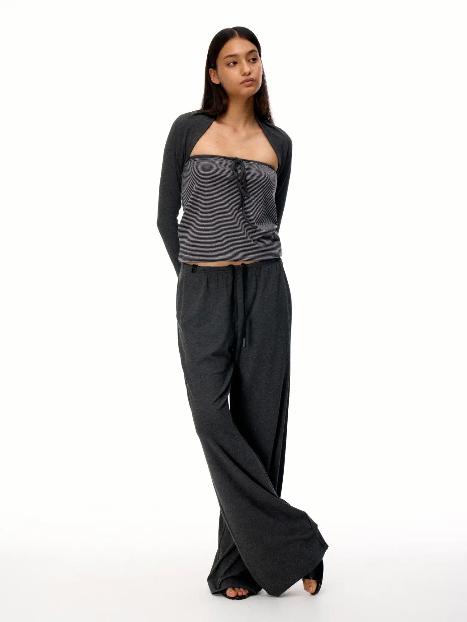FIRST FLOOR Knitted Striped Tie-Up Tube Set | Canton Collective