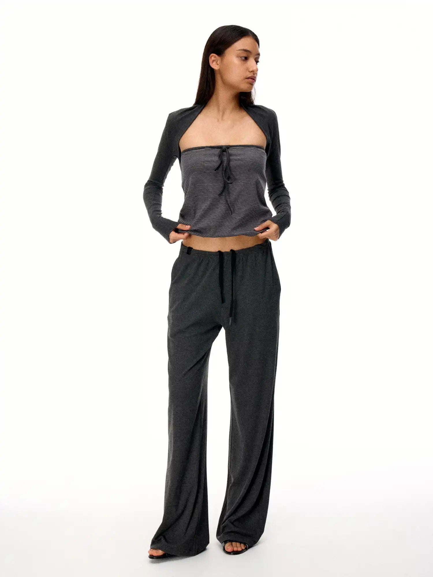 FIRST FLOOR Knitted Striped Tie-Up Tube Set | Canton Collective