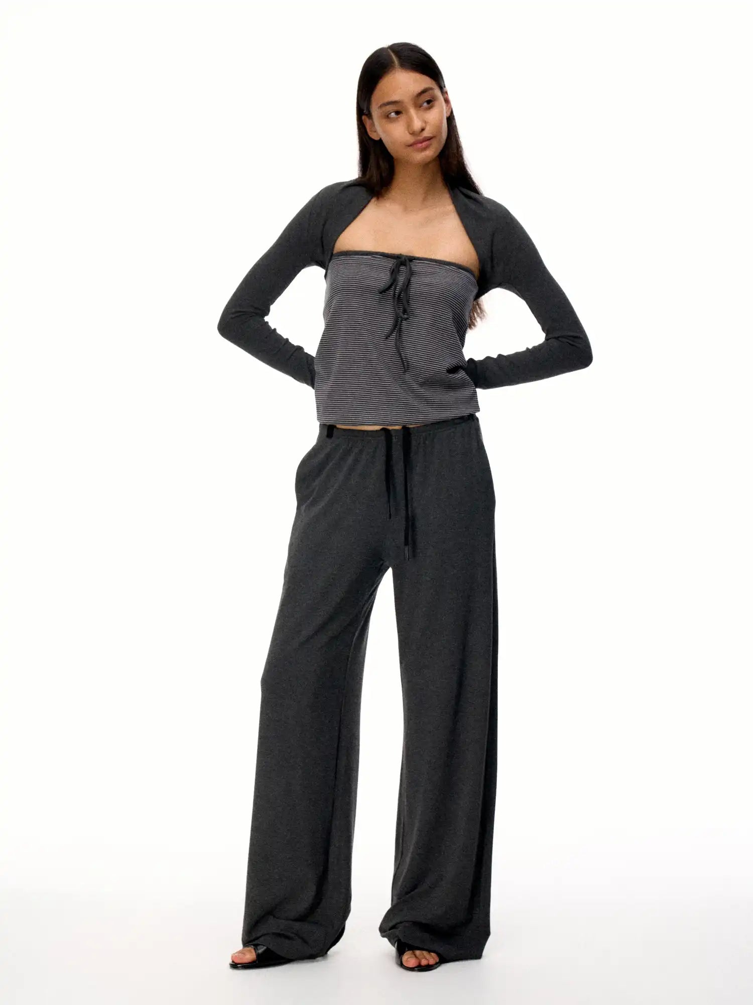 FIRST FLOOR Knitted Striped Tie-Up Tube Set | Canton Collective